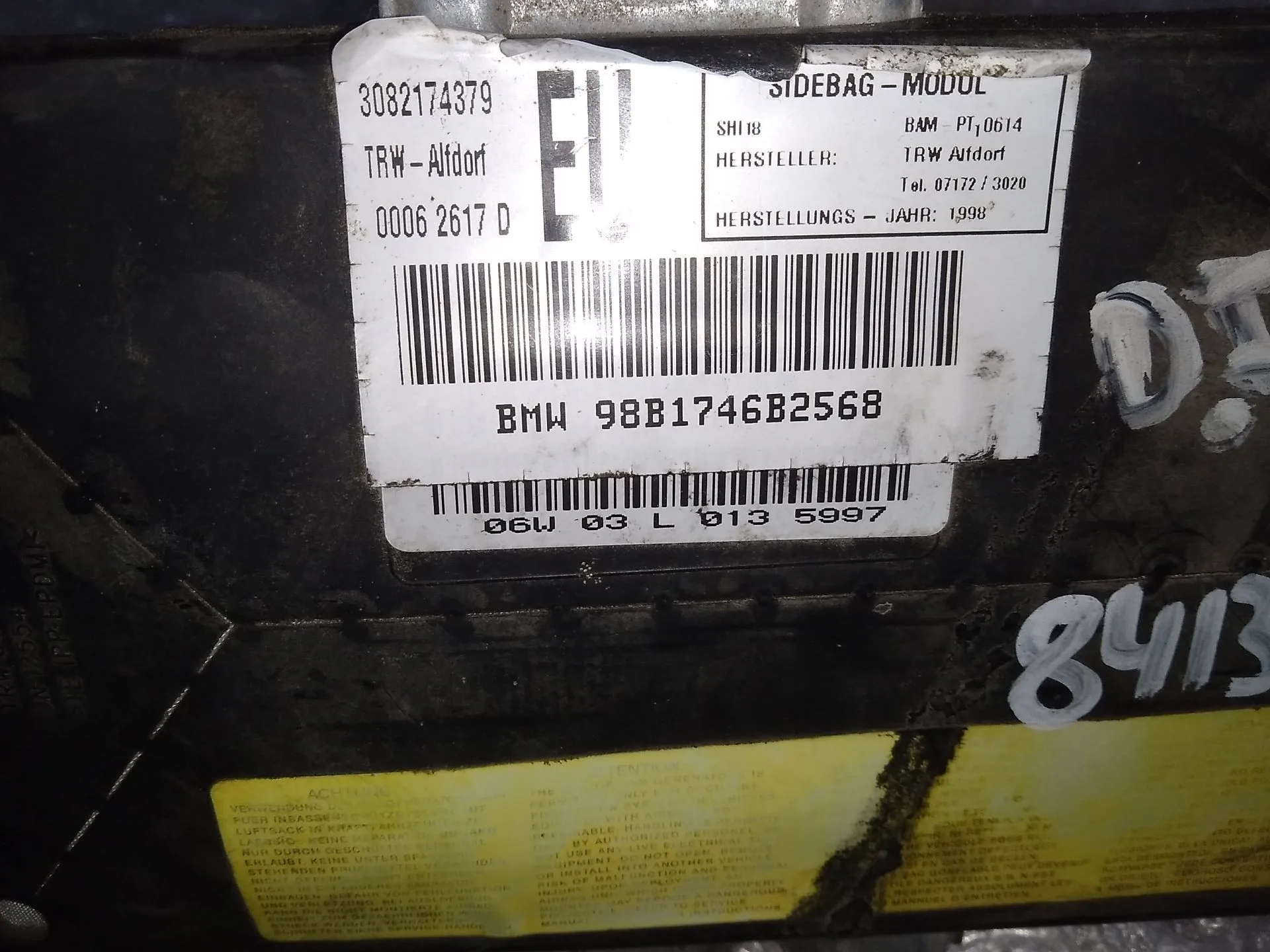 Airbag Lateral Izquierdo para Bmw Serie 3 Berlina (E46)