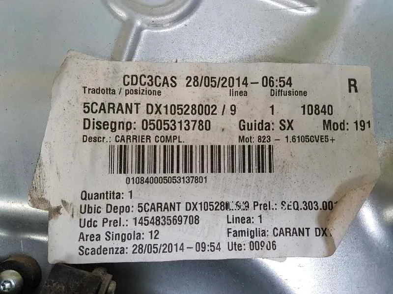 Elevalunas Delantero Derecho para Alfa Romeo Giulietta (191)