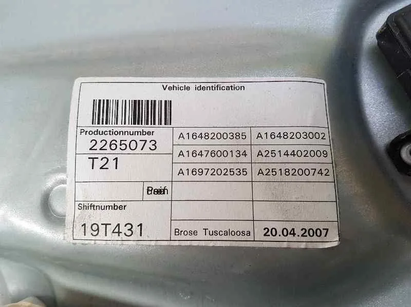Elevalunas Delantero Izquierdo para Mercedes-Benz Clase M (W164)
