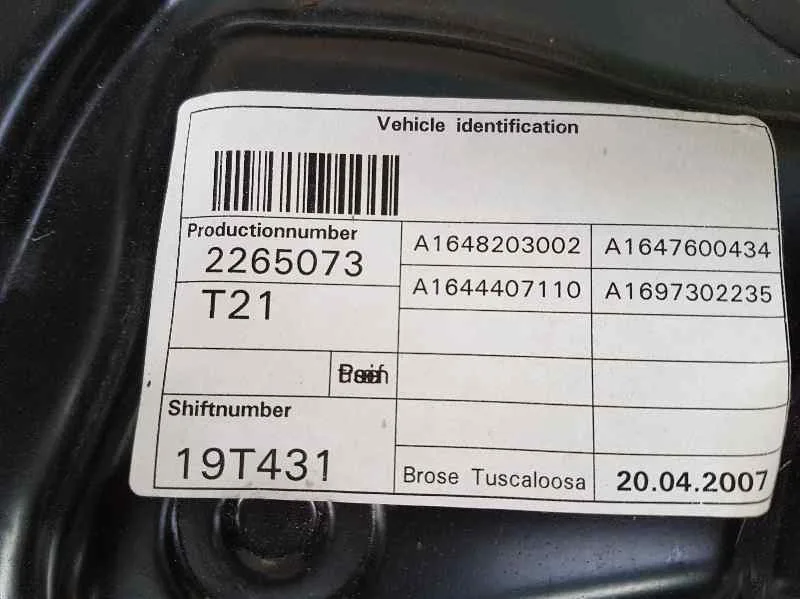 Elevalunas Trasero Derecho para Mercedes-Benz Clase M (W164)