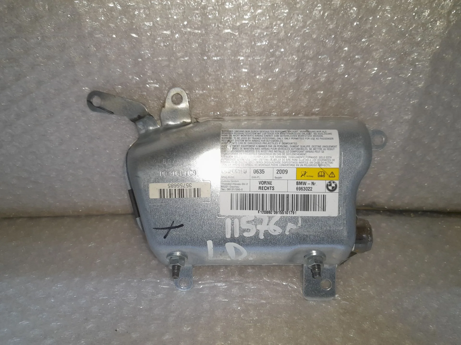 Airbag Lateral Delantero Derecho para Bmw Serie 5 Berlina (E60)