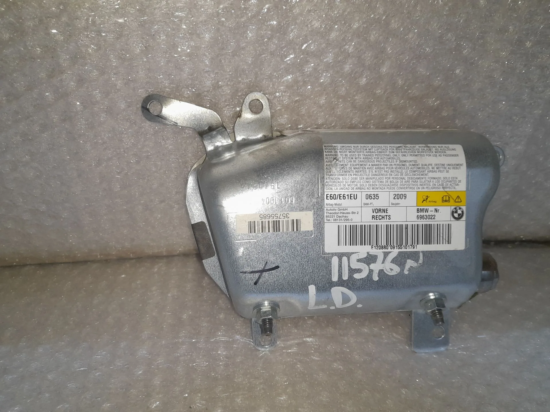 Airbag Lateral Delantero Derecho para Bmw Serie 5 Berlina (E60)