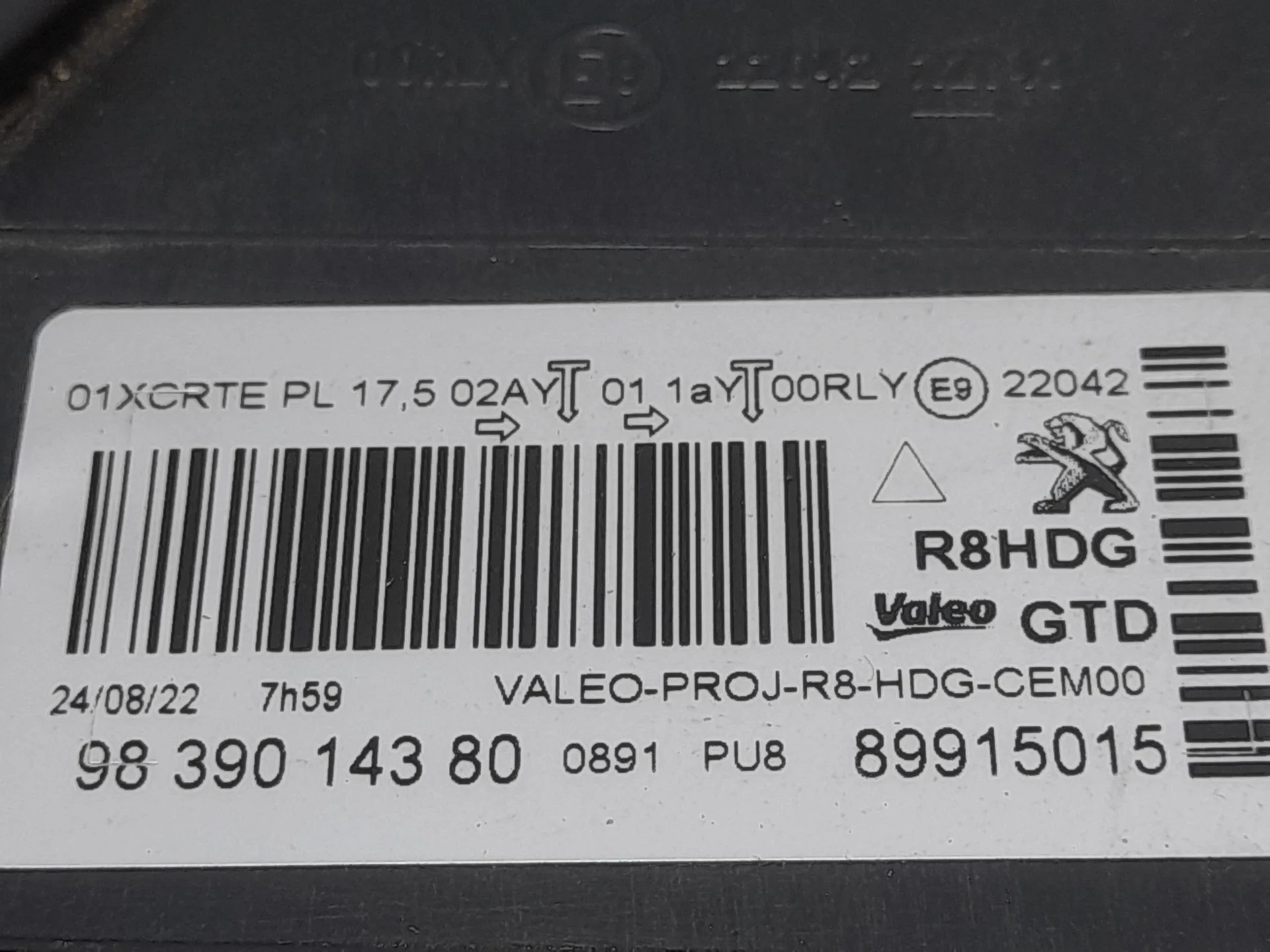 Faro Izquierdo para Peugeot 508