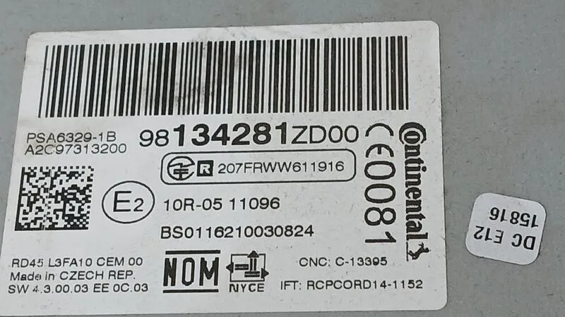 Sistema Audio / Radio Cd para Citroën C-Elysee