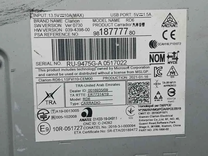 Sistema Audio / Radio para Citroën Jumpy Furgon