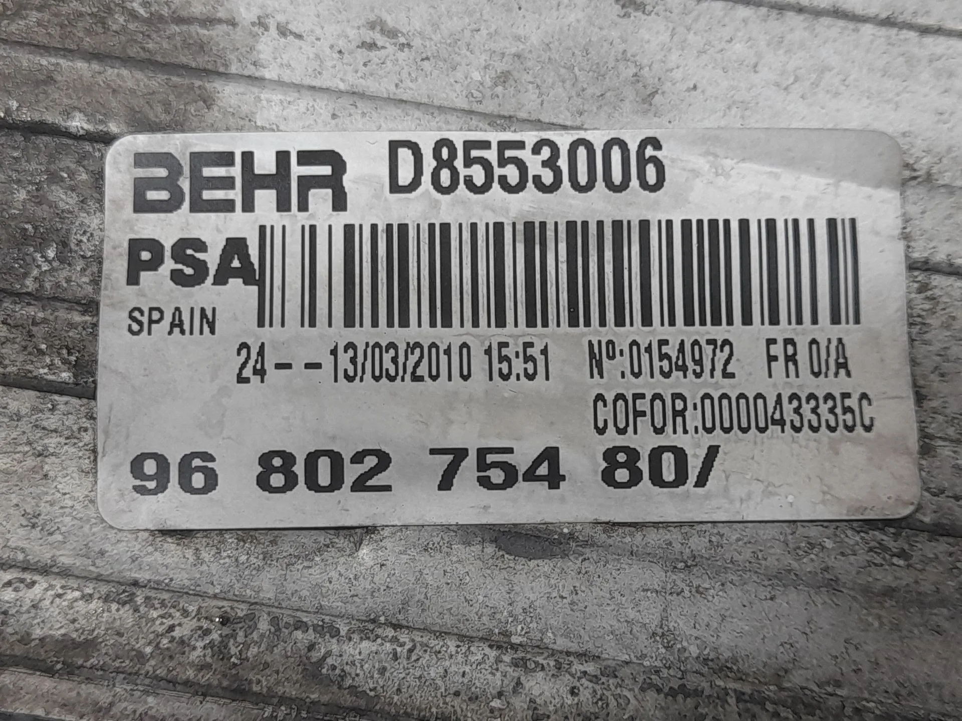 Intercooler para Citroën C3 Picasso
