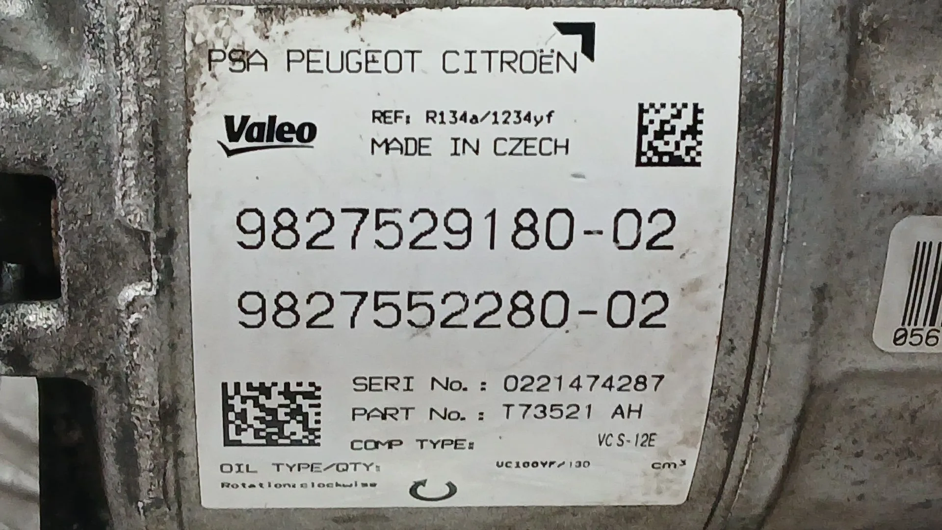 Compresor Aire Acondicionado para Citroën C5 Aircross (Ac_, Aj_, Ar_, A4_)