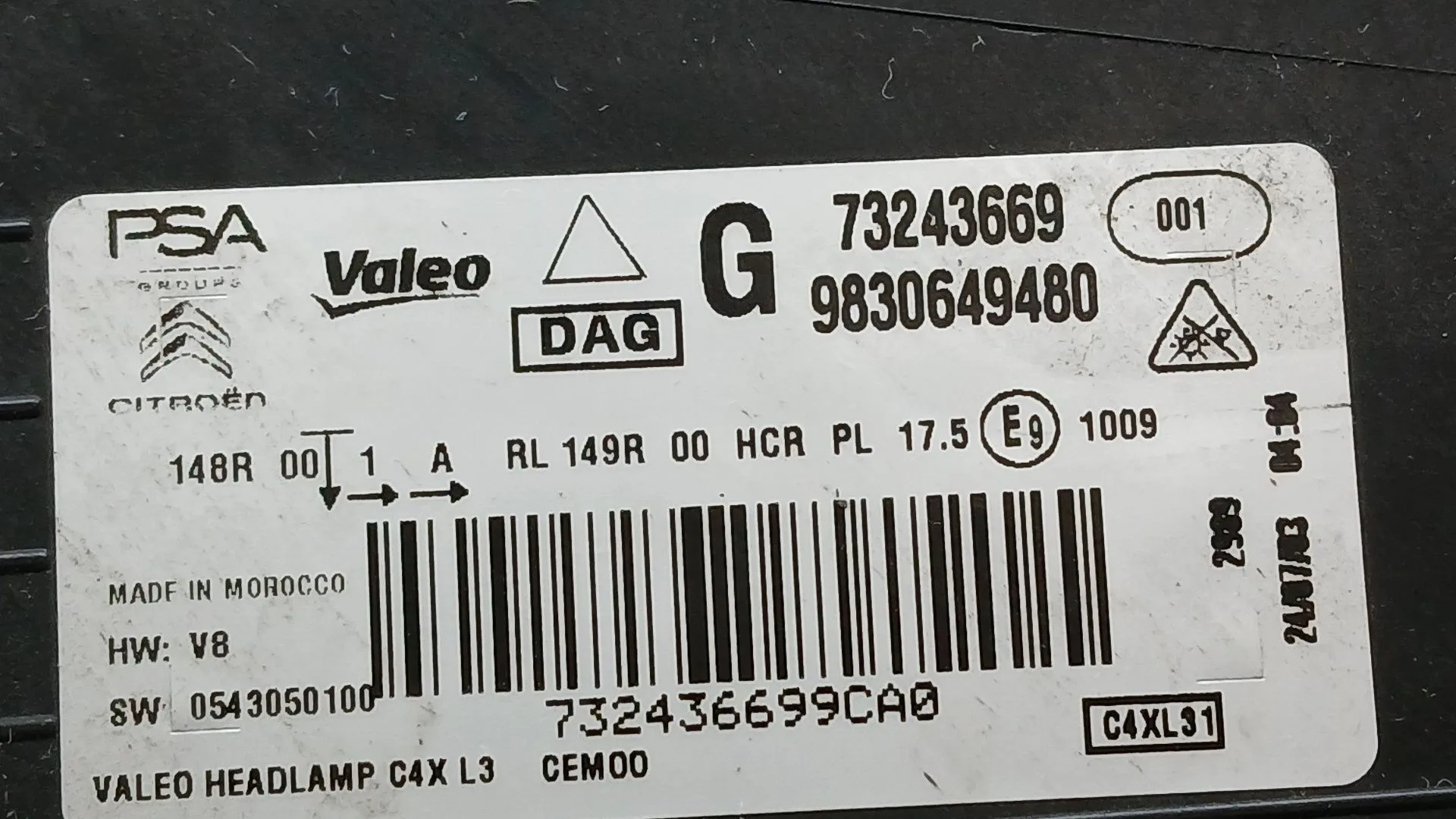 Faro Izquierdo para Citroën C4 Iii (Ba_, Bb_, Bc_)