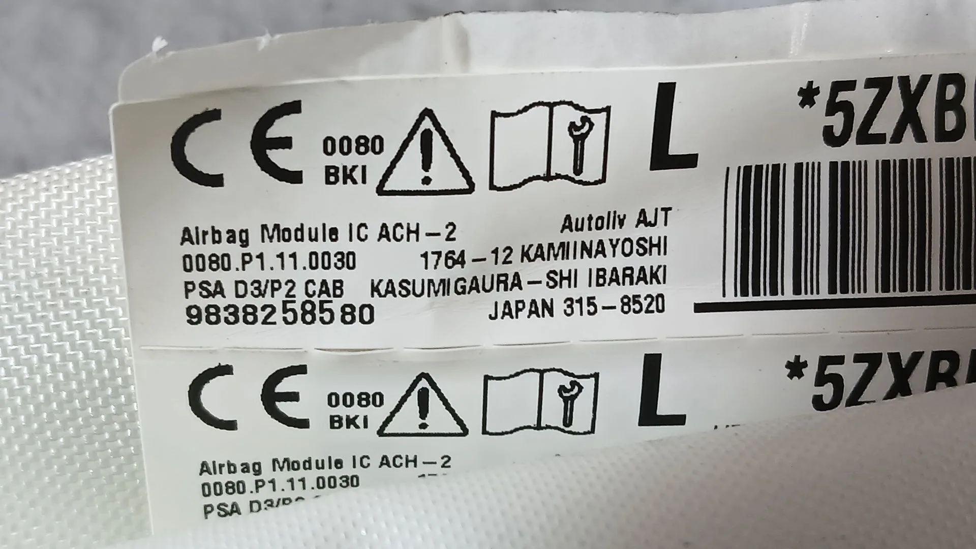 Airbag Cortina Delantero Izquierdo para Peugeot 2008 Ii (Ud_, Us_, Uy_, Uj_, Ur_, Uc_)