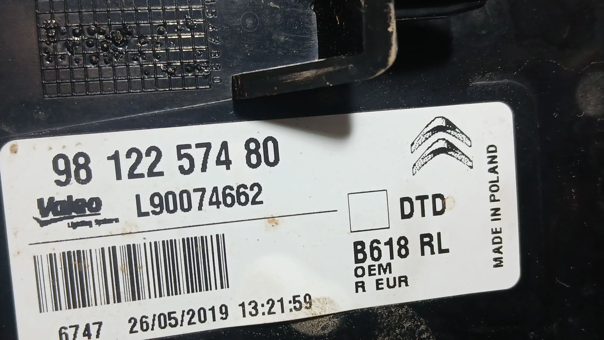 Piloto Trasero Derecho para Citroën C3 Iii (Sx)