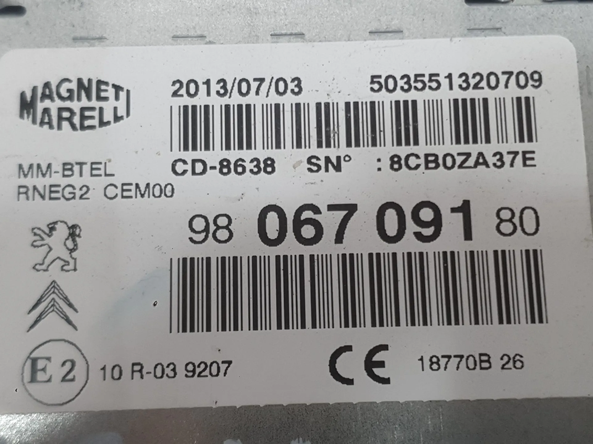 Sistema Audio / Radio Cd para Citroën Ds5