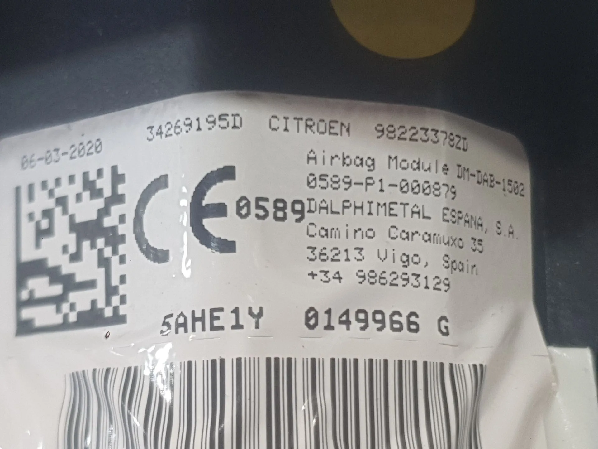 Kit Airbag para Citroën C5 Aircross (Ac_, Aj_, Ar_, A4_)