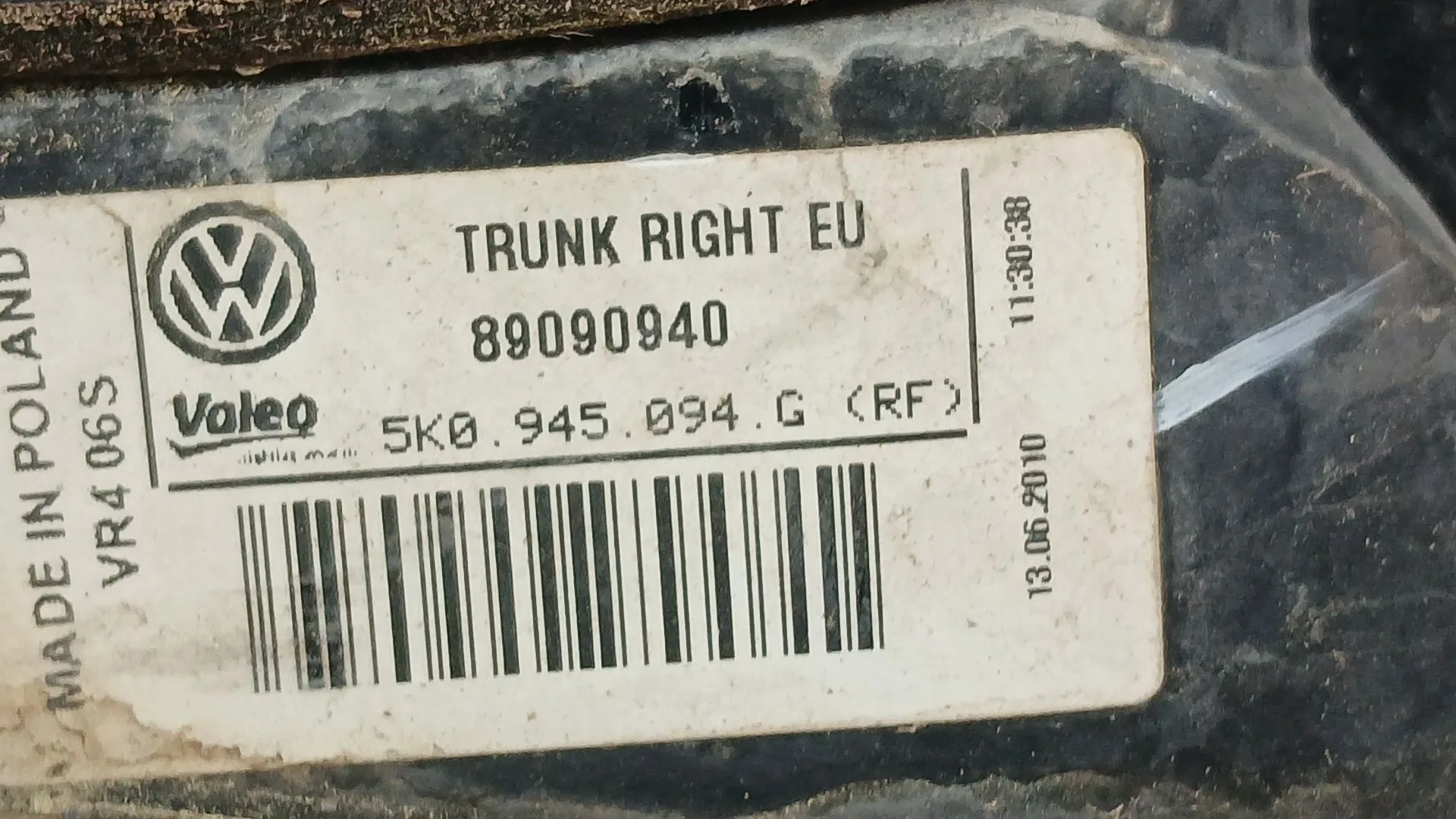 Piloto Trasero Derecho Interior para Volkswagen Golf Vi (5K1)