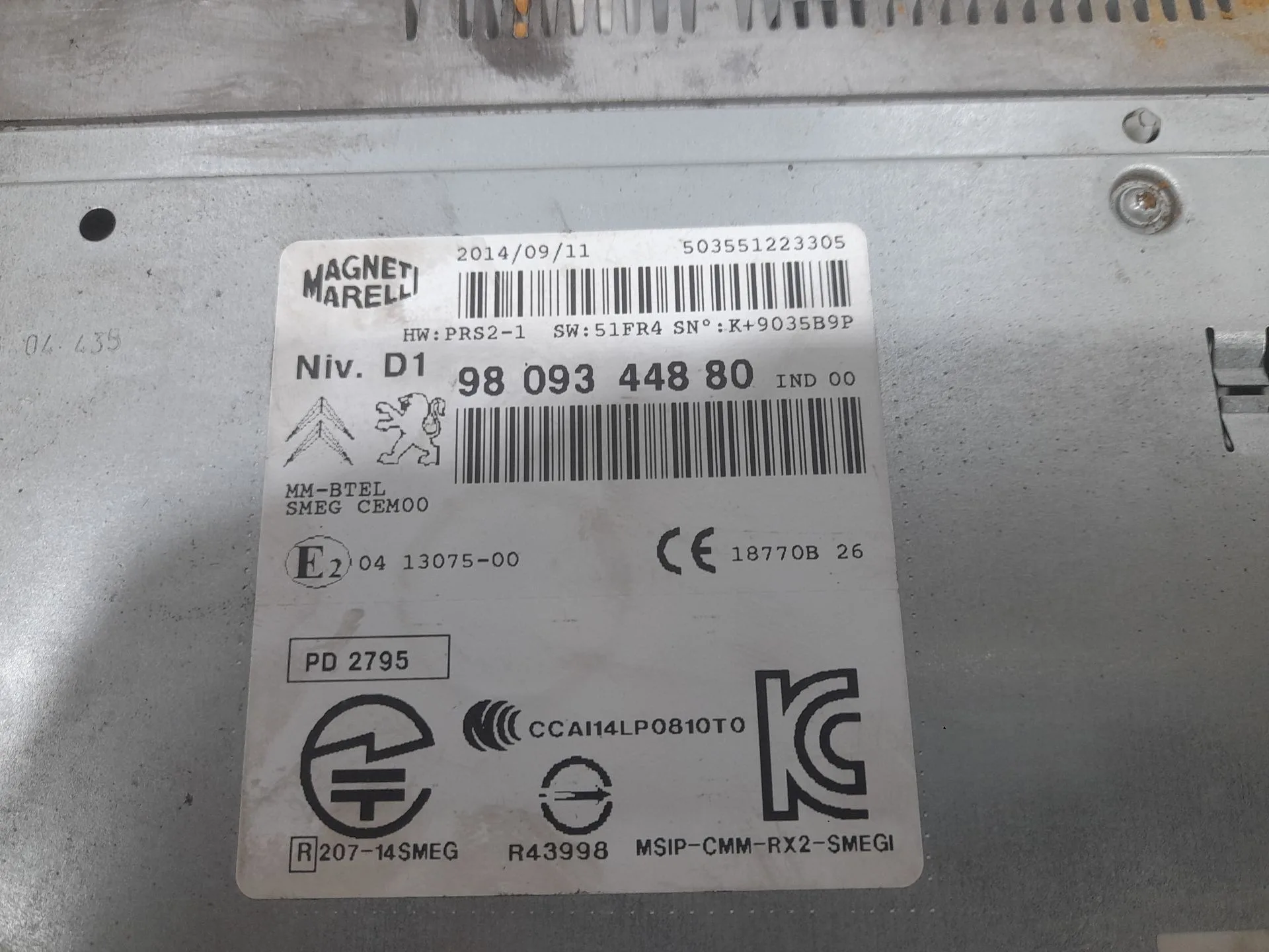 Sistema Audio / Radio para Citroën C4 Grand Picasso Ii (Da_, De_)