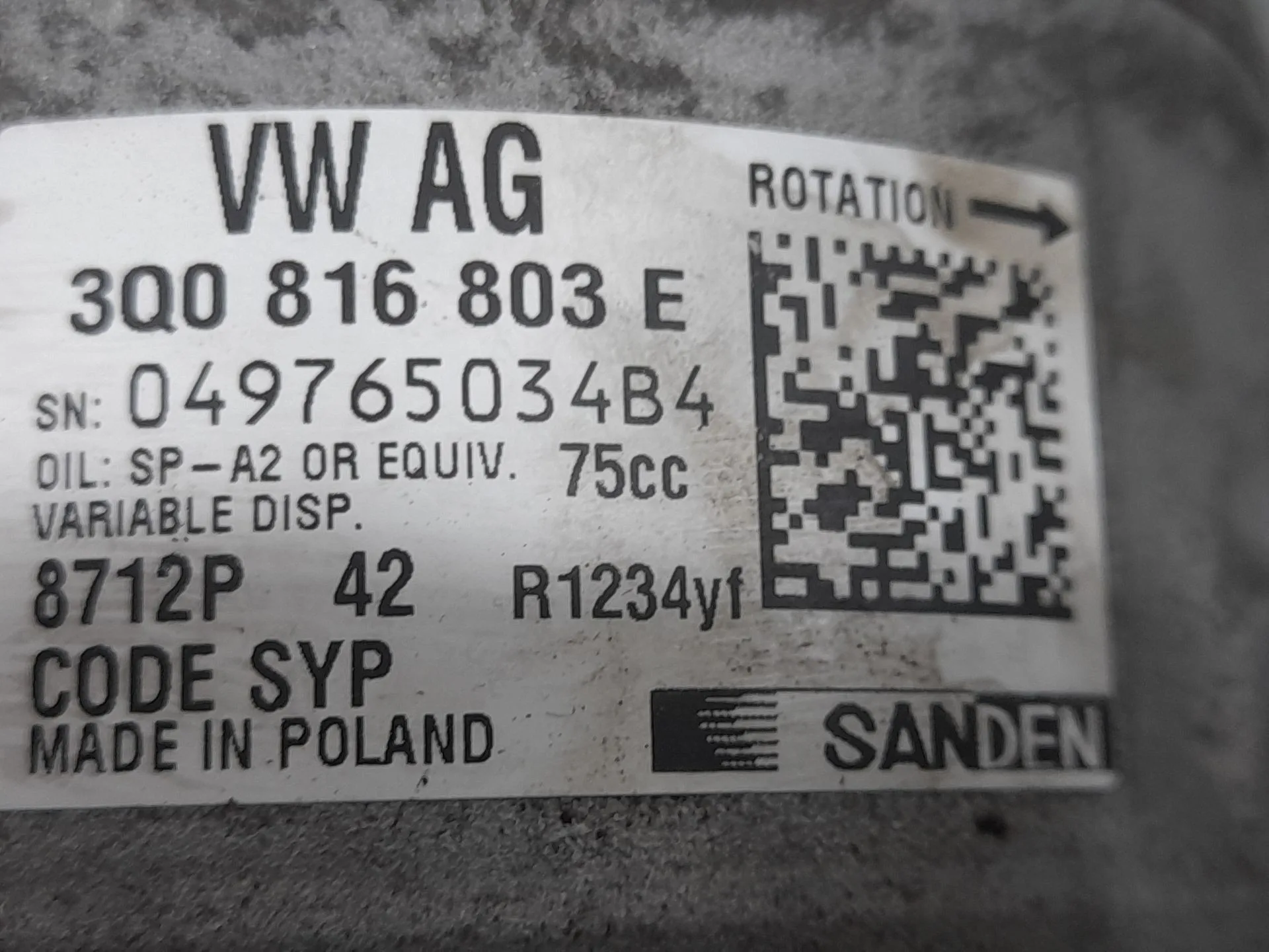Compresor Aire Acondicionado para Skoda Fabia Iv (Pj3)