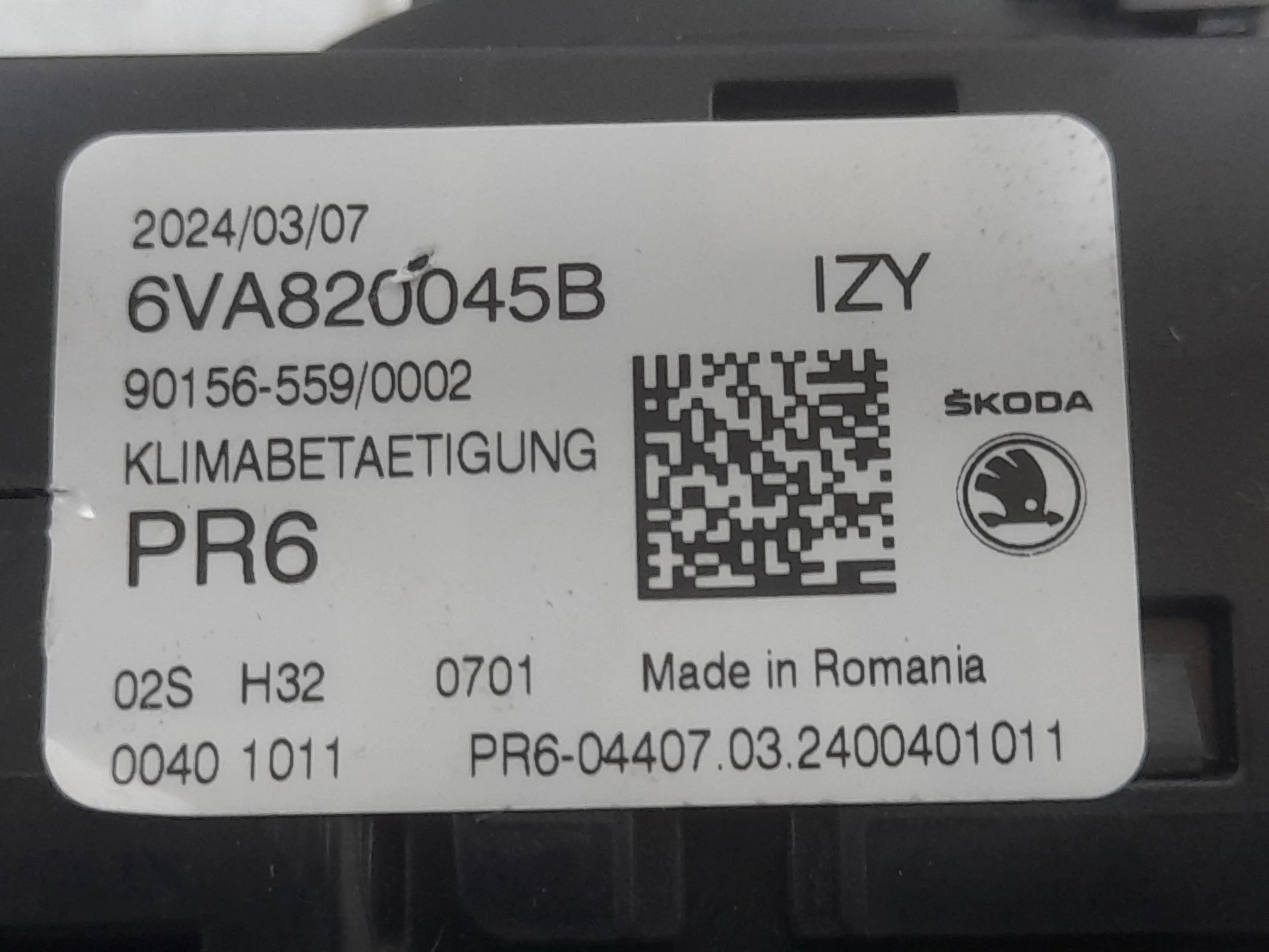 Mando Calefaccion / Aire Acondicionado para Skoda Fabia Iv (Pj3)