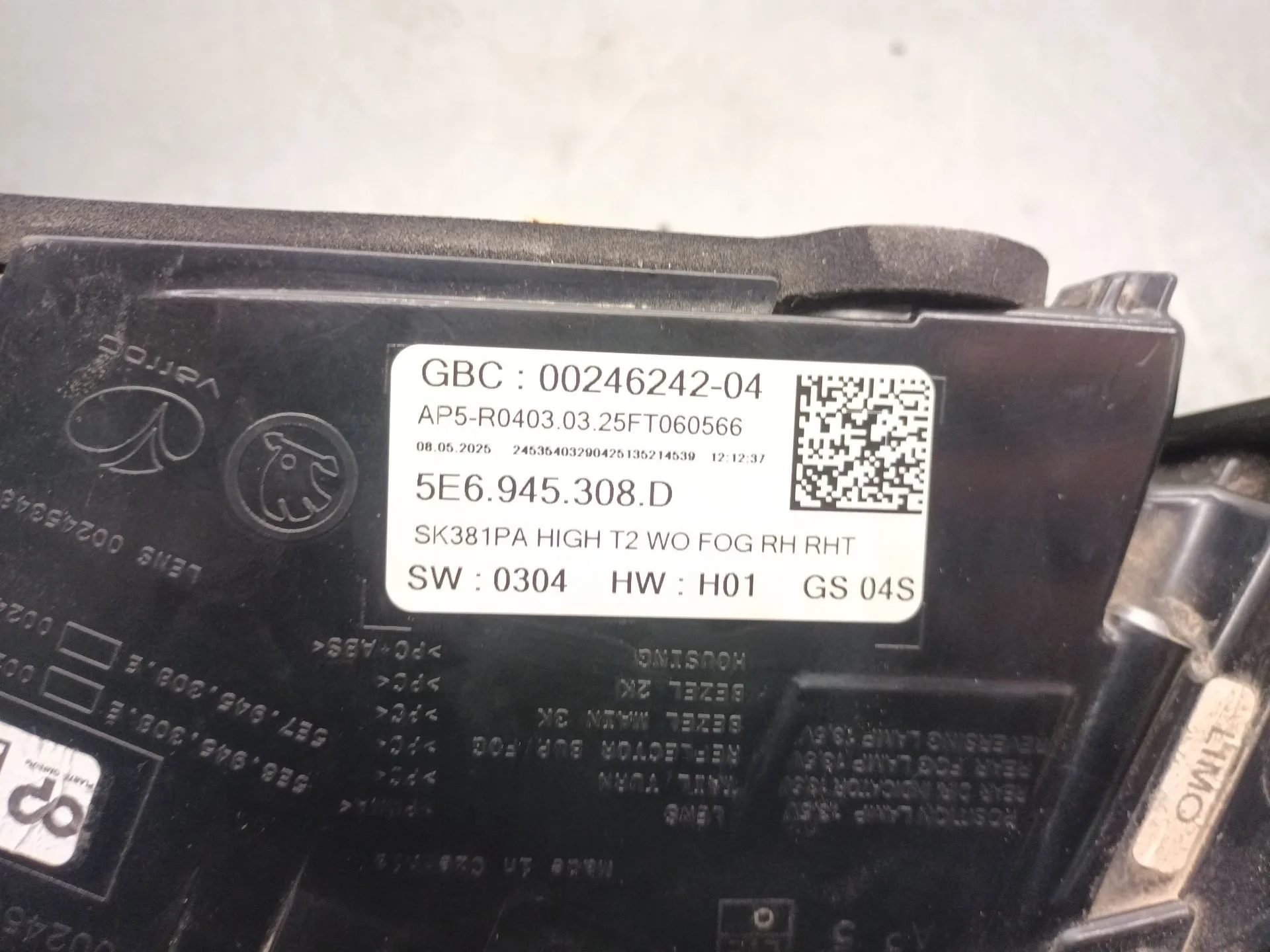 Piloto Trasero Derecho Interior para Skoda Octavia Iv (Nx3, Nn3, Pv3)