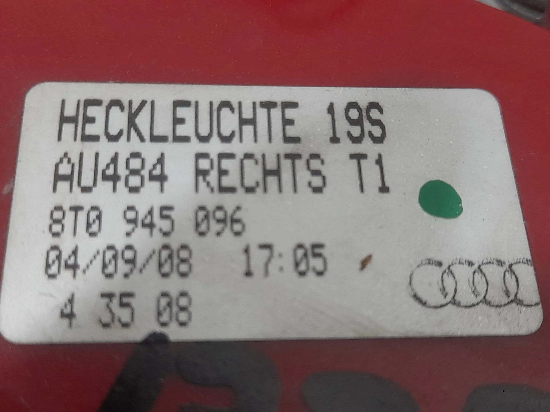 Piloto Trasero Derecho Exterior para Audi A5 (8T3)