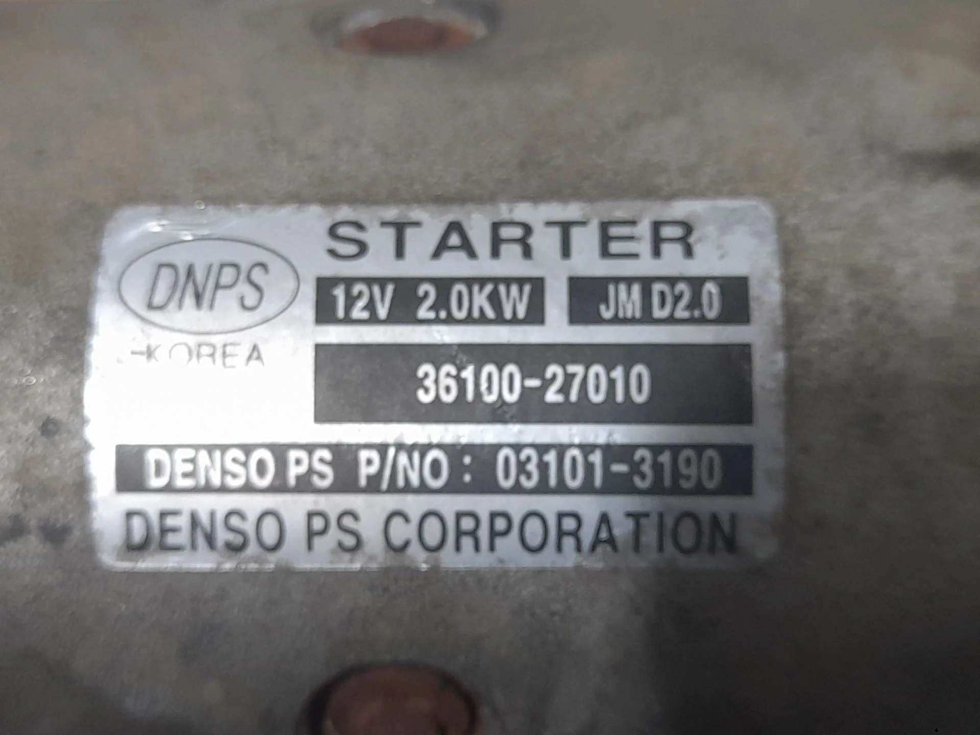 Motor Arranque para Hyundai Tucson (Jm)