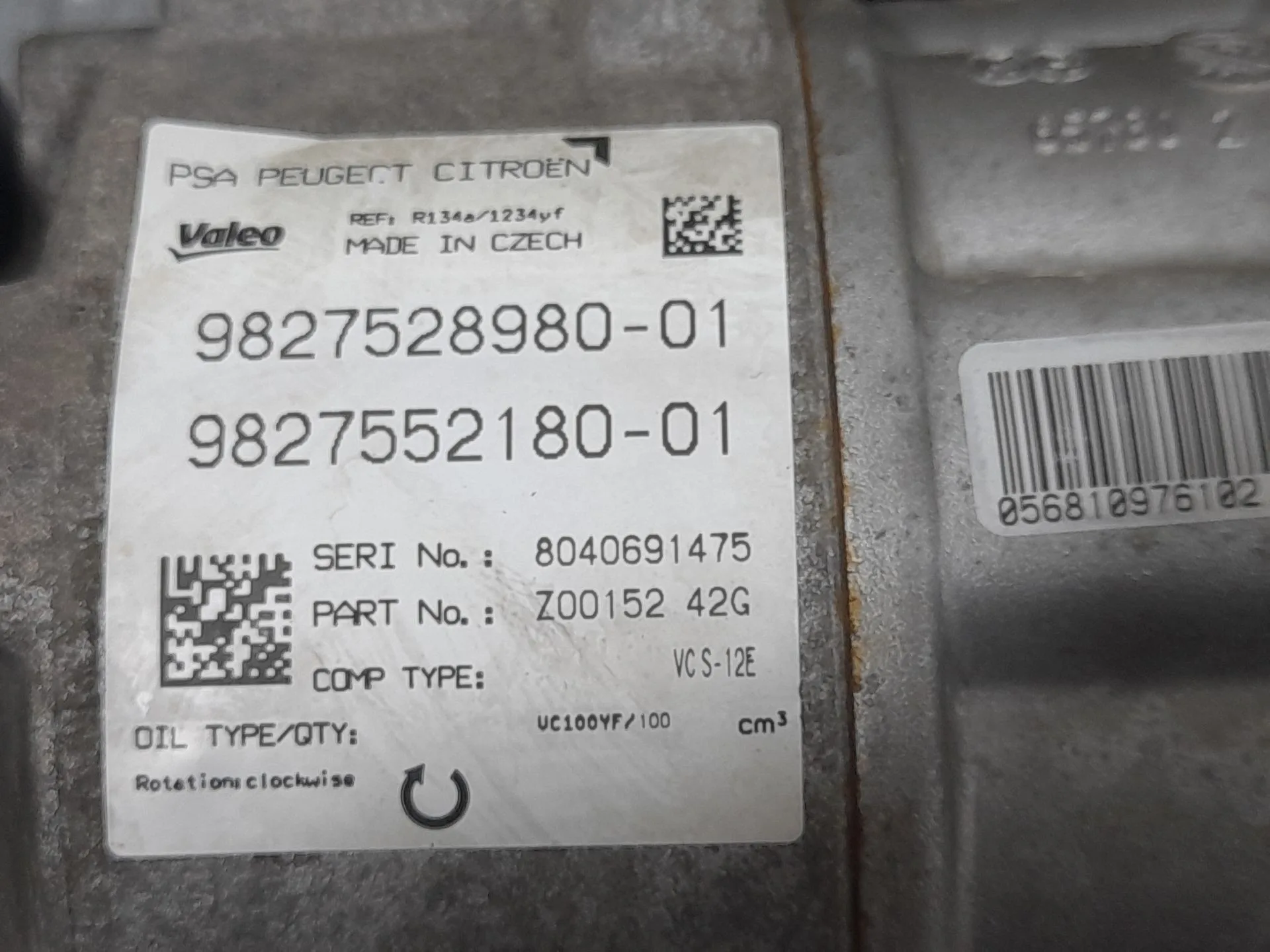Compresor Aire Acondicionado para Peugeot 308 Ii (Lb_, Lp_, Lw_, Lh_, L3_)