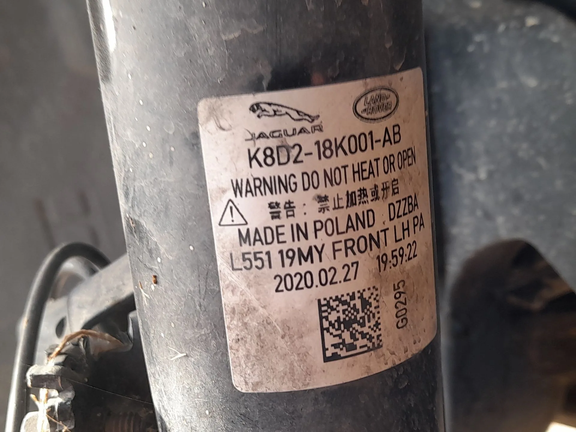 Amortiguador Delantero Izquierdo para Land Rover Range Rover Evoque (L551)