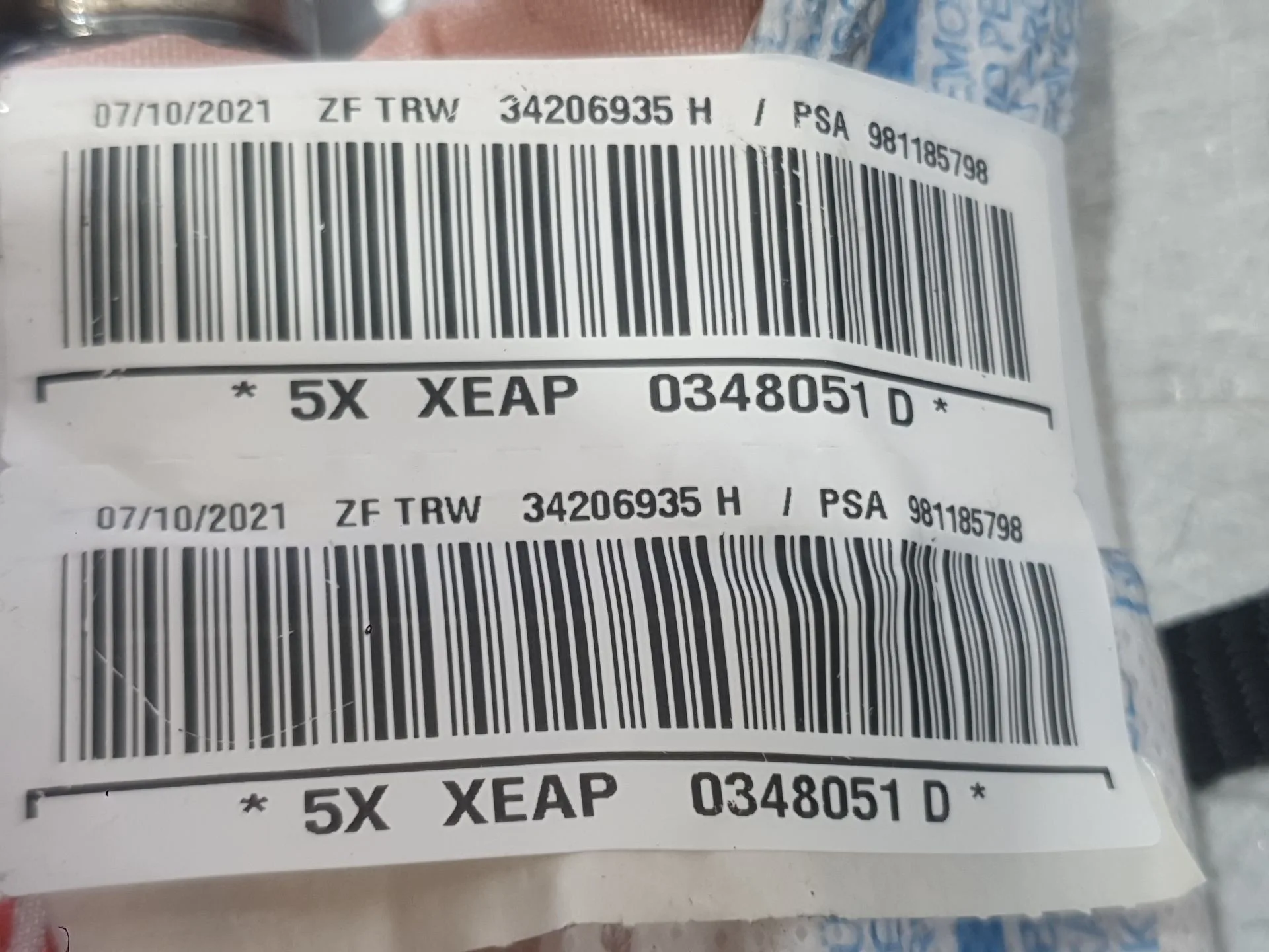 Airbag Cortina Delantero Derecho para Citroën C3 Iii (Sx)