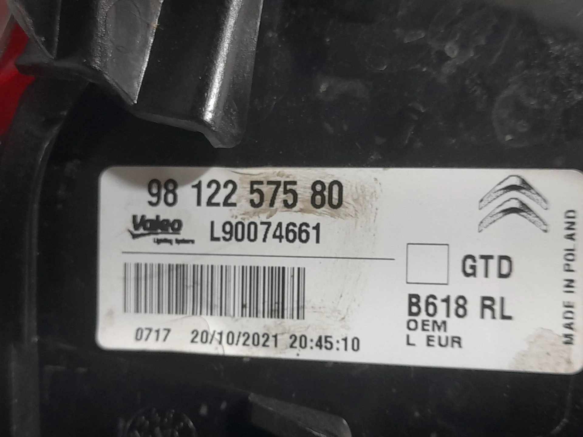 Piloto Trasero Izquierdo para Citroën C3 Iii (Sx)