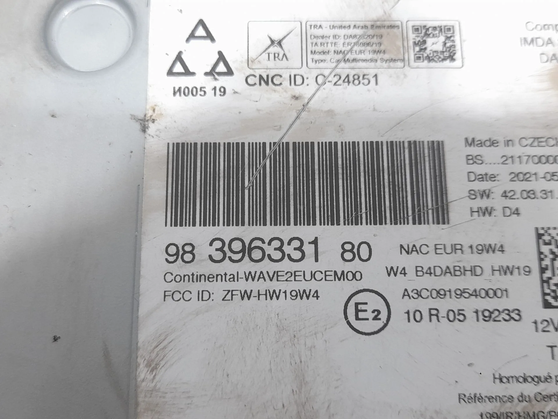 Sistema Audio / Radio para Peugeot 2008 Ii (Ud_, Us_, Uy_, Uj_, Ur_, Uc_)
