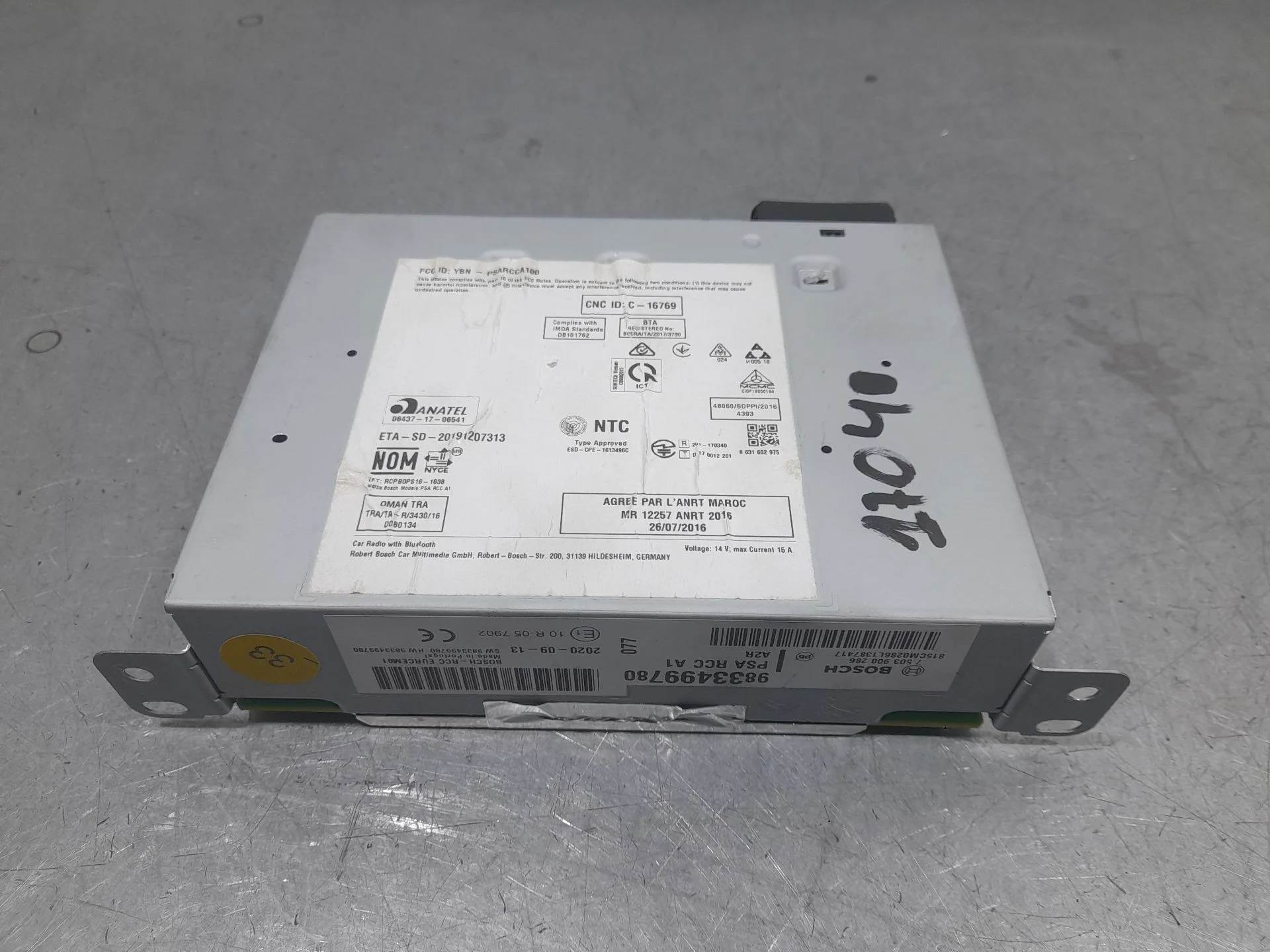 Sistema Audio / Radio para Peugeot 2008 Ii (Ud_, Us_, Uy_, Uj_, Ur_, Uc_)