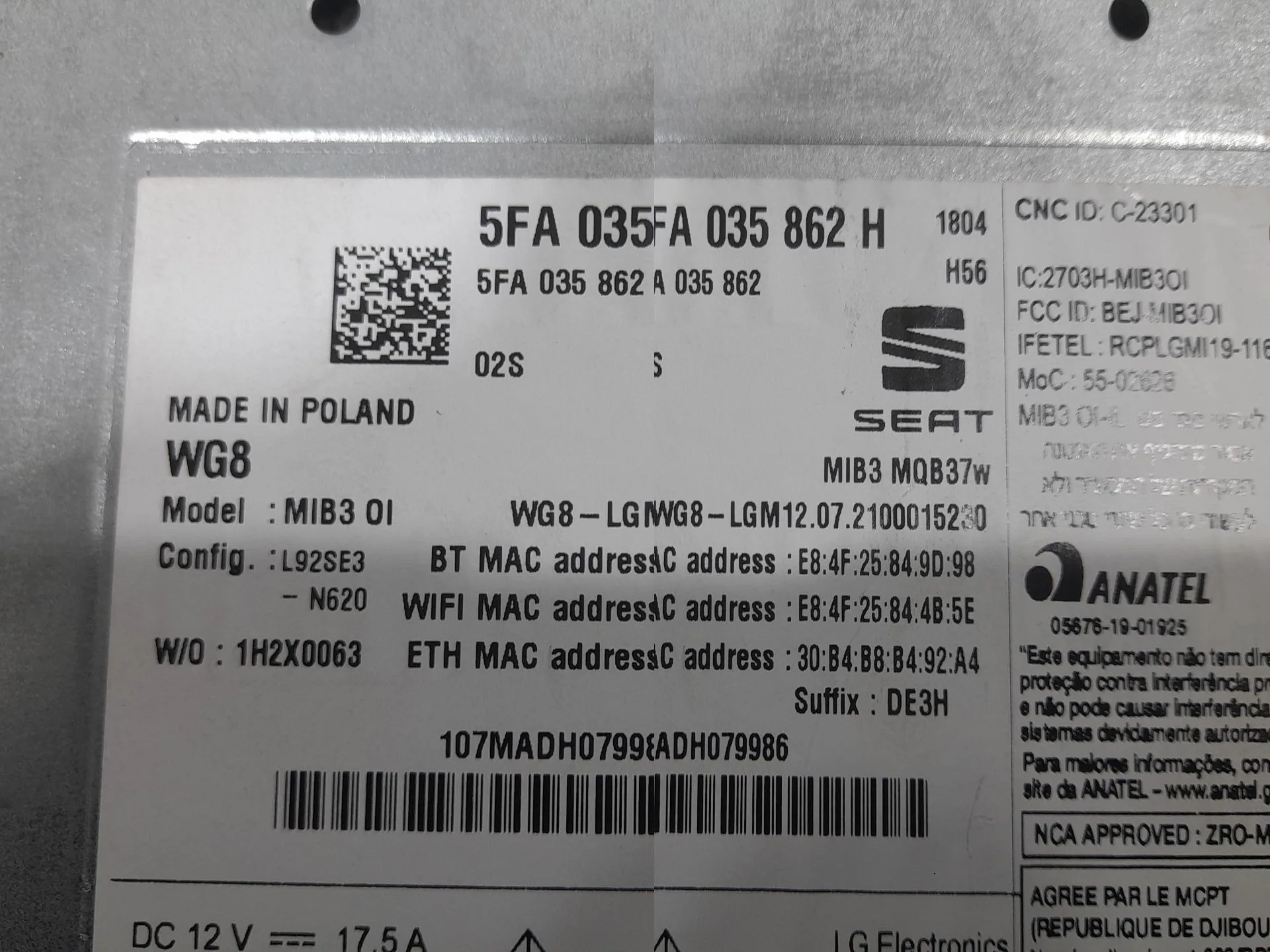Sistema Audio / Radio para Cupra Formentor