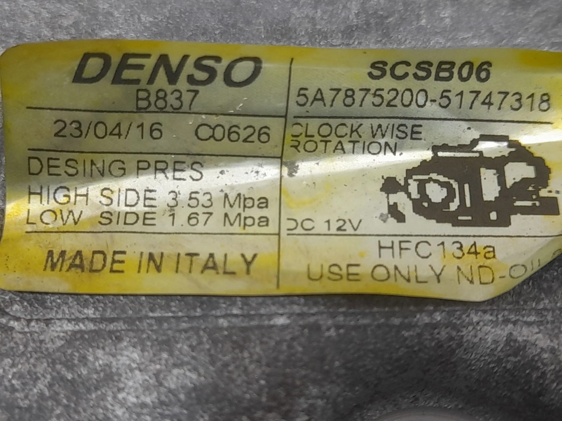 Compresor Aire Acondicionado para Ford Ka (Ru8)