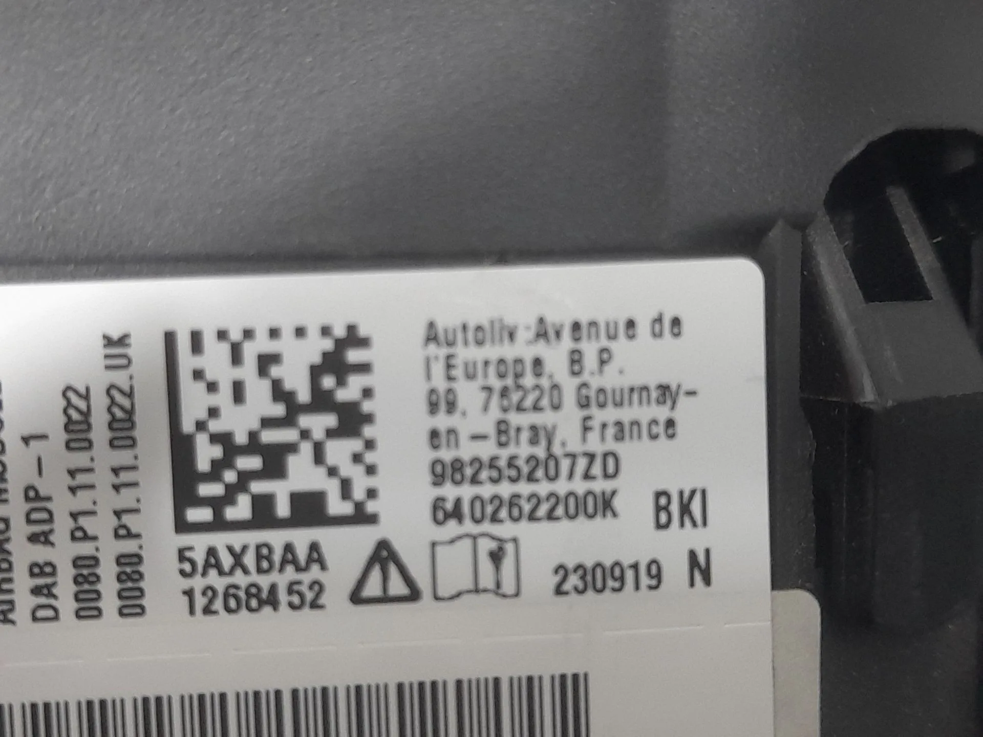 Airbag Delantero Izquierdo para Peugeot 208 (P2)