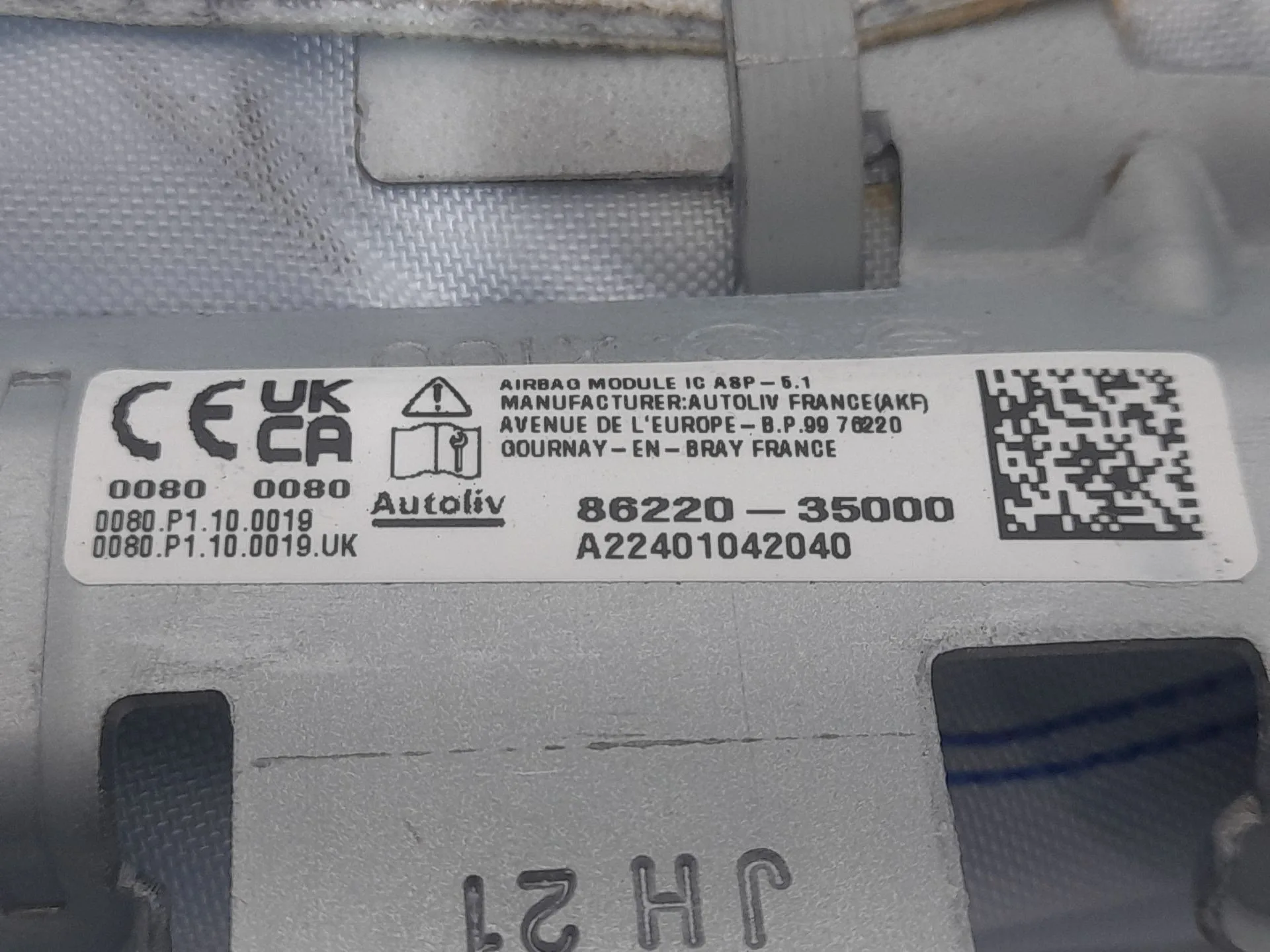 Airbag Cortina Delantero Derecho para Ssangyong Tivoli