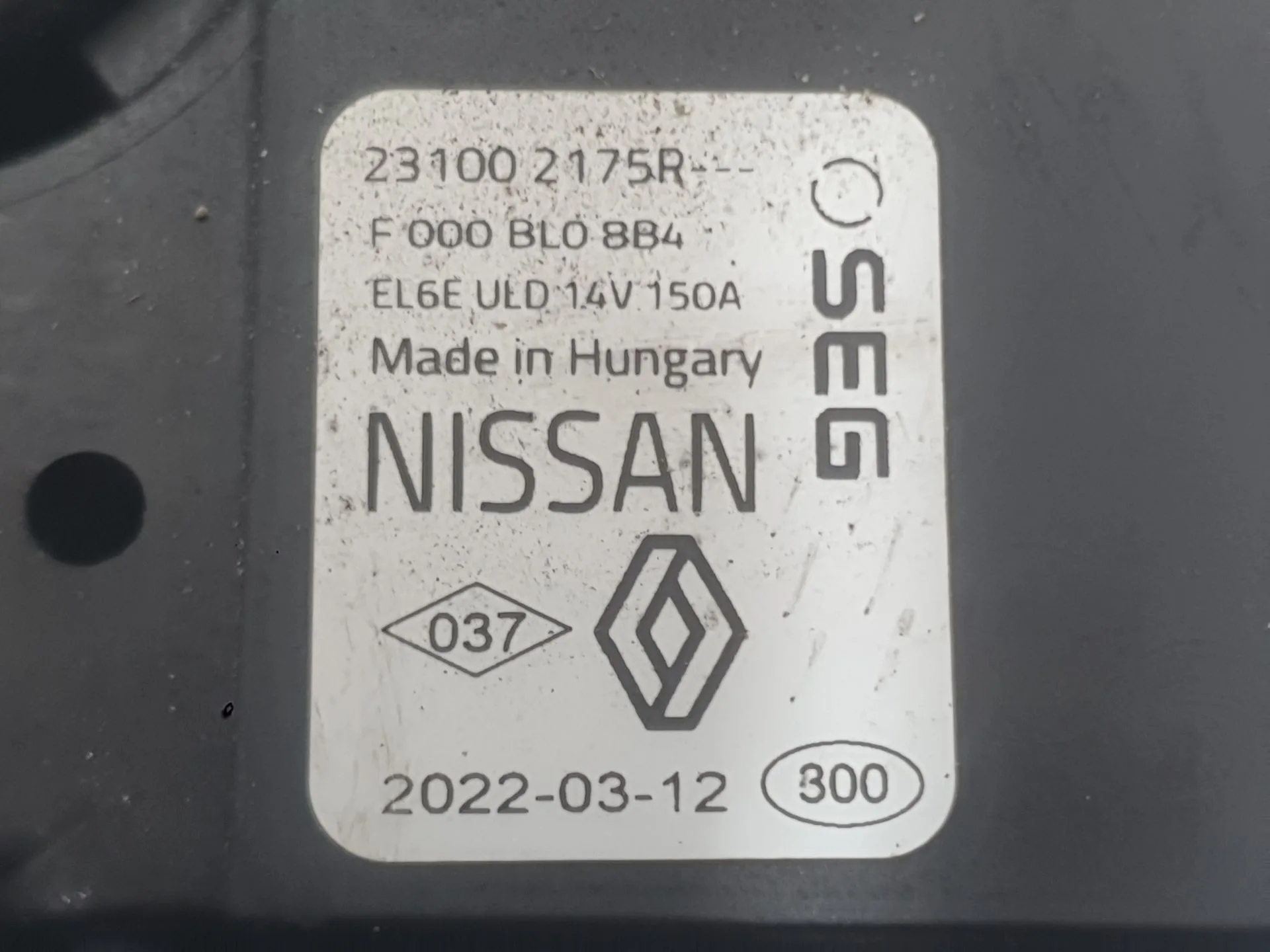 Alternador para Dacia Sandero Iii