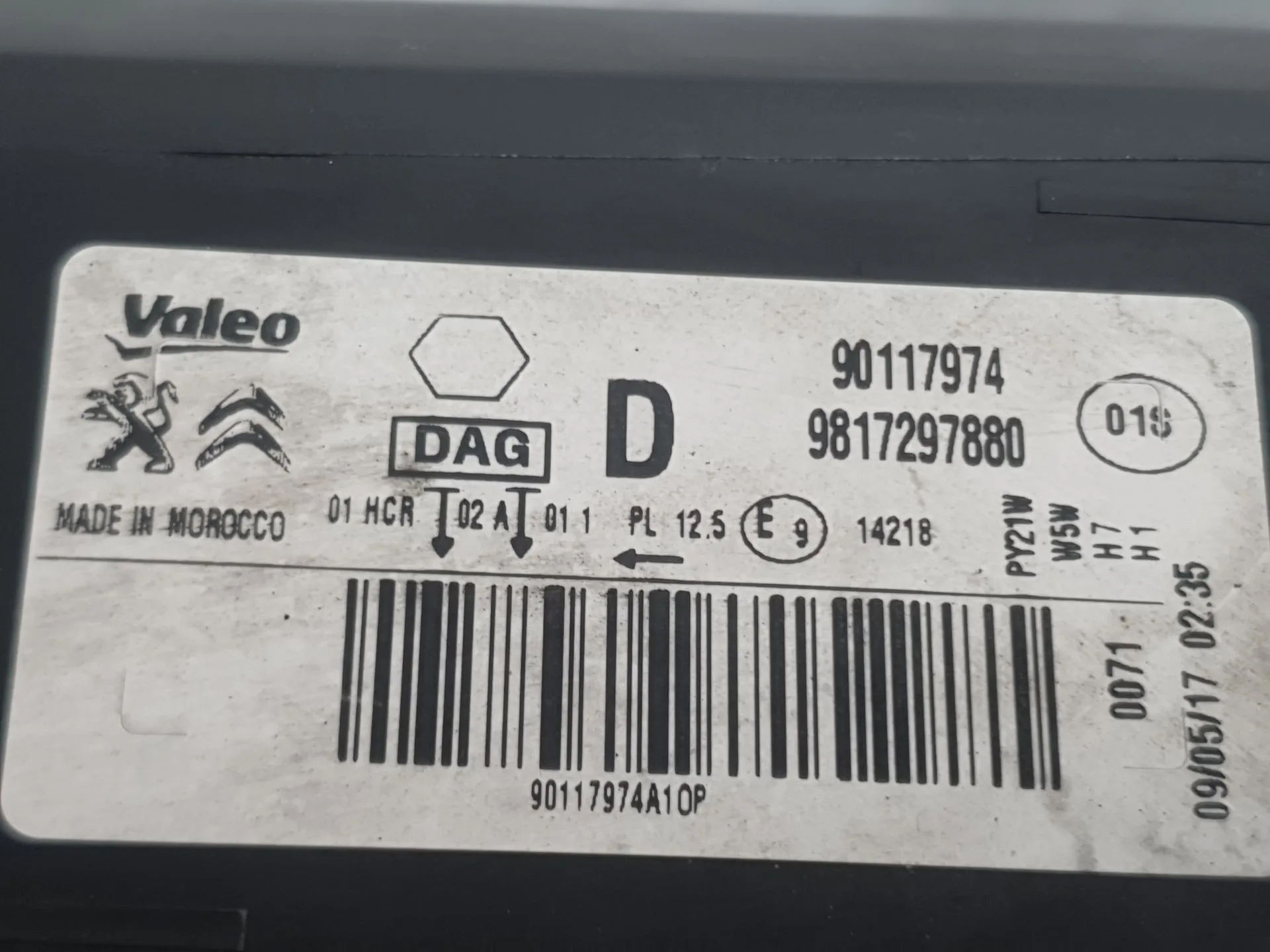 Faro Derecho para Citroën C-Elysee (Dd_)
