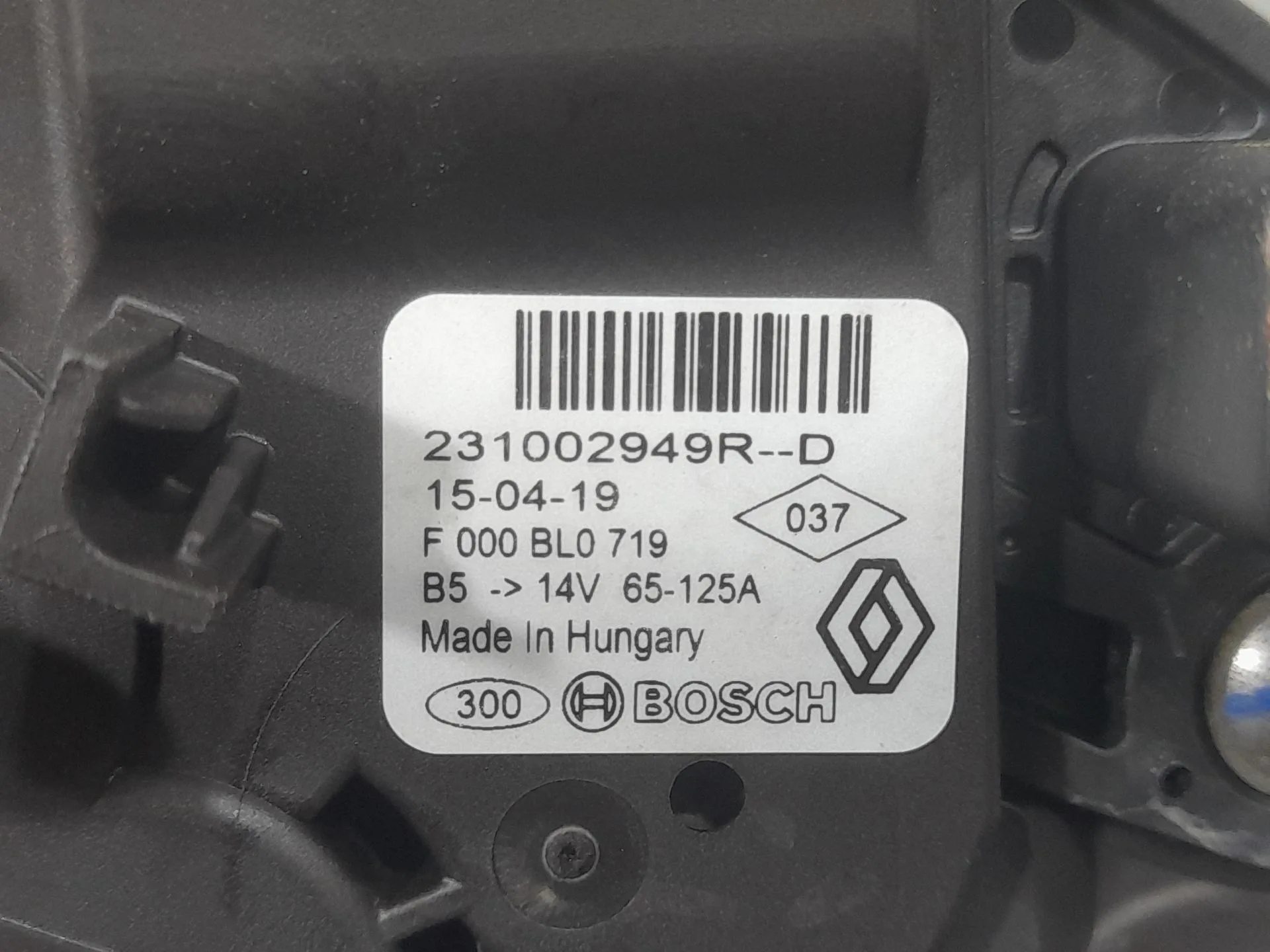 Alternador para Dacia Dokker Furgoneta/Monovolumen