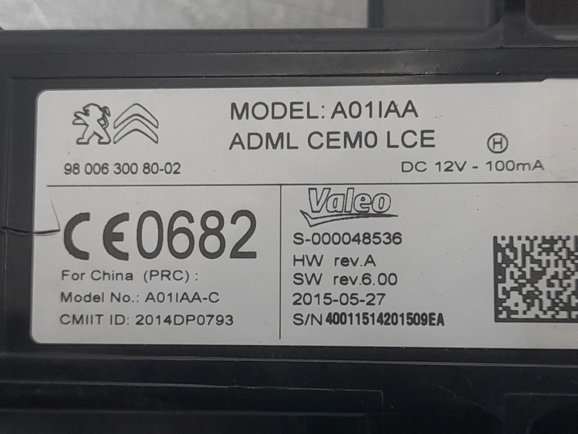 Conmutador De Arranque para Citroën C4 Picasso Ii