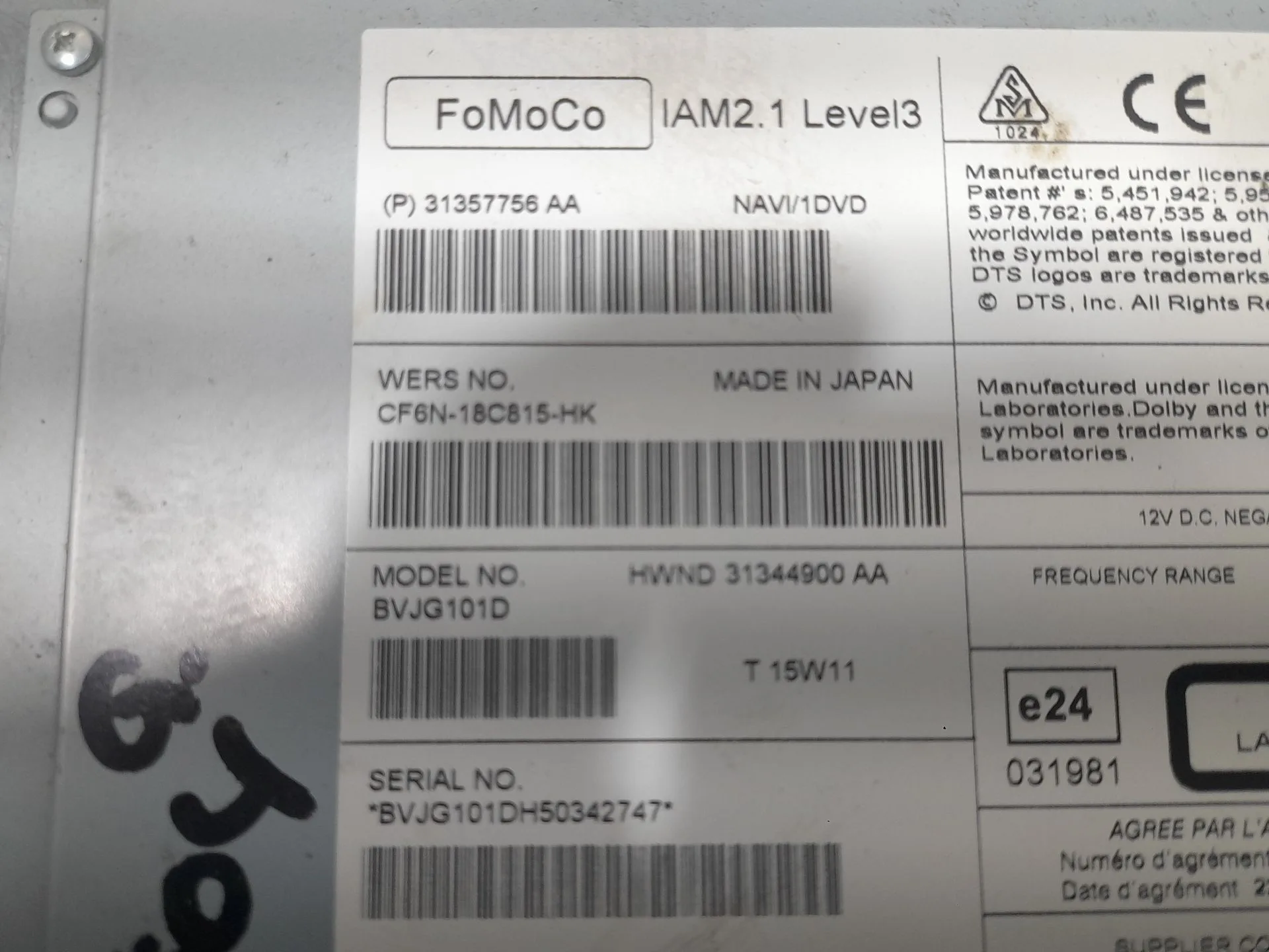 Sistema Audio / Radio Cd para Jaguar Xf