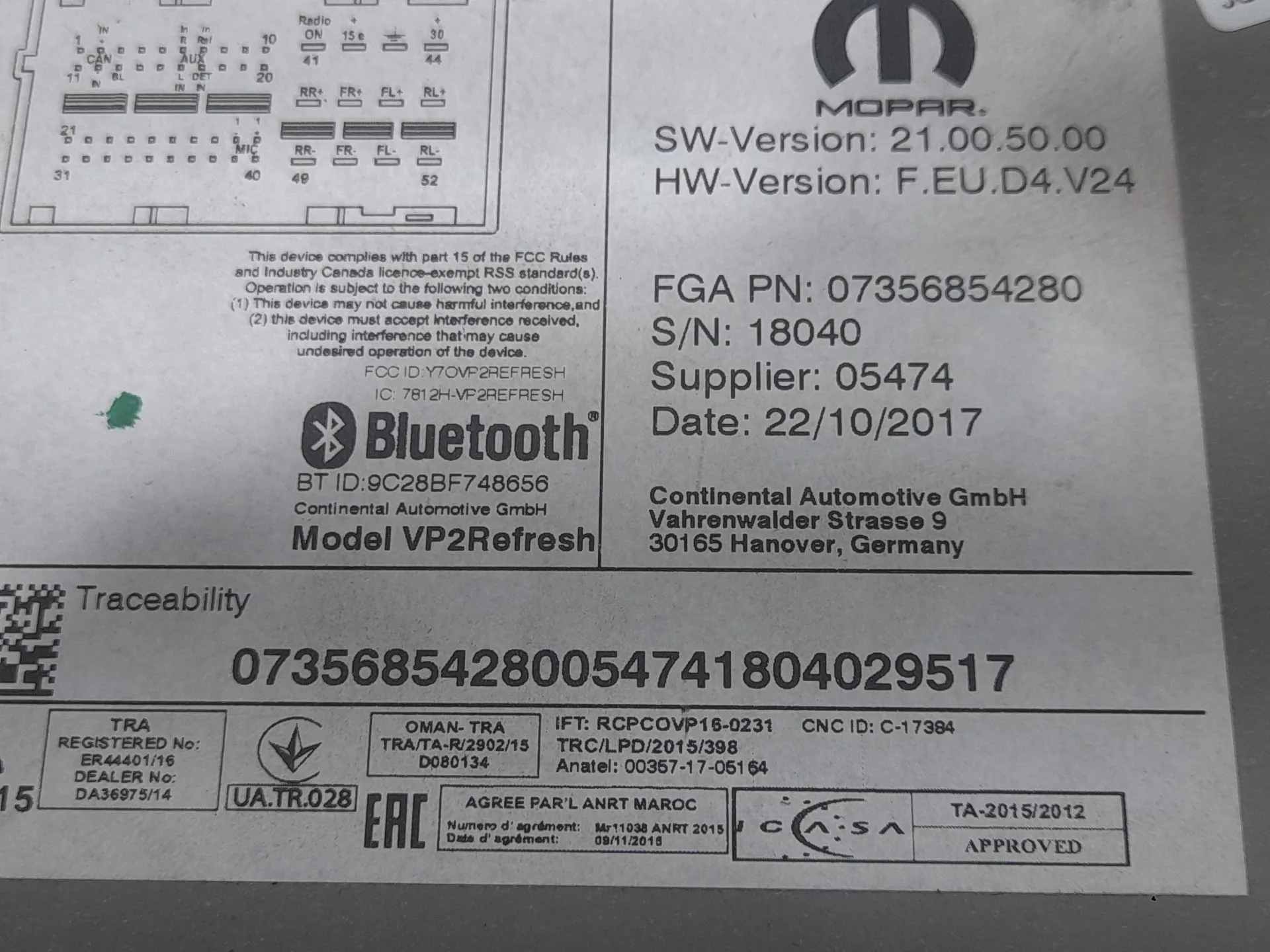 Sistema Audio / Radio para Fiat Tipo Station Wagon (356_, 357_)