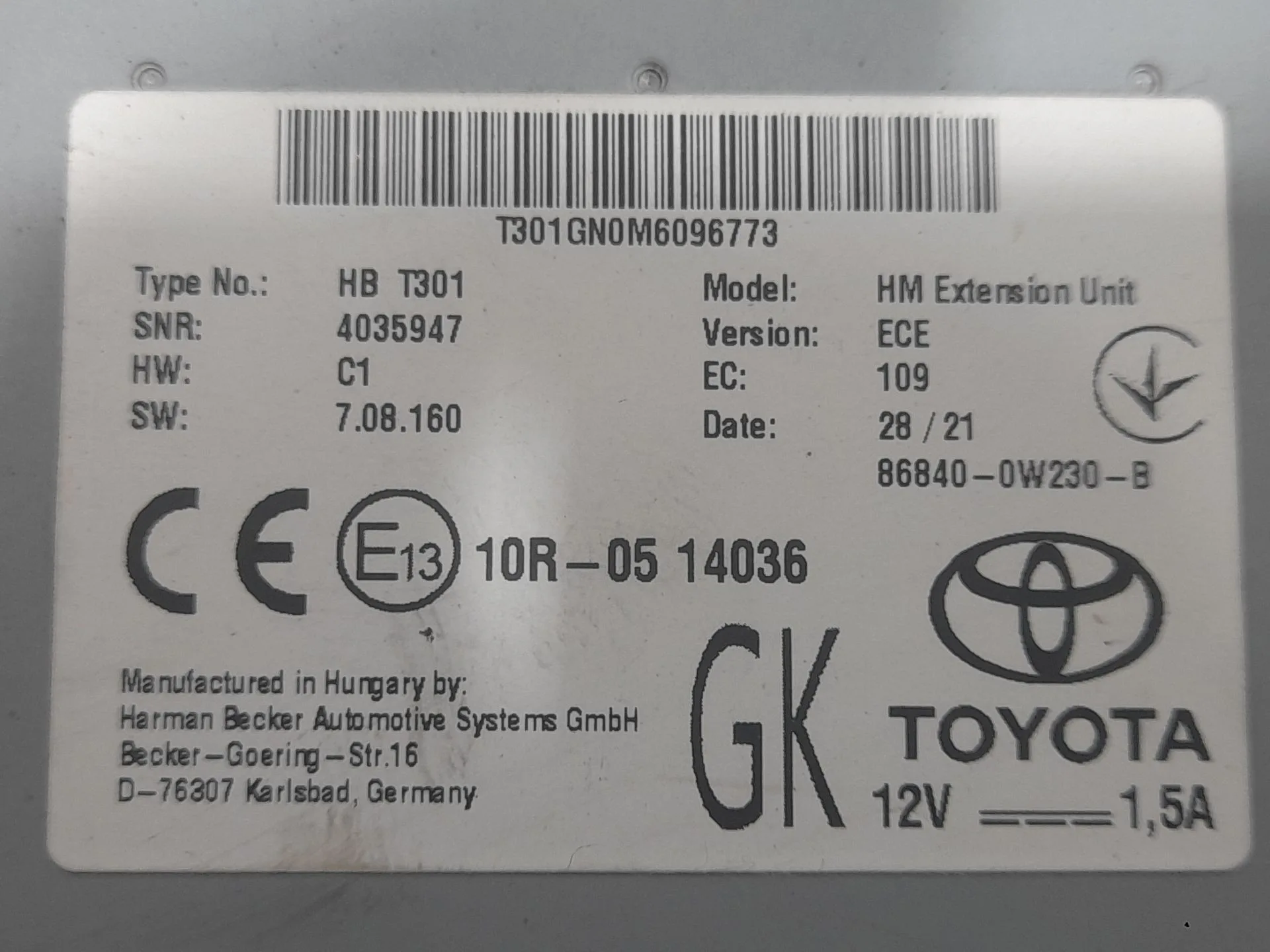 Modulo Electronico para Lexus Es
