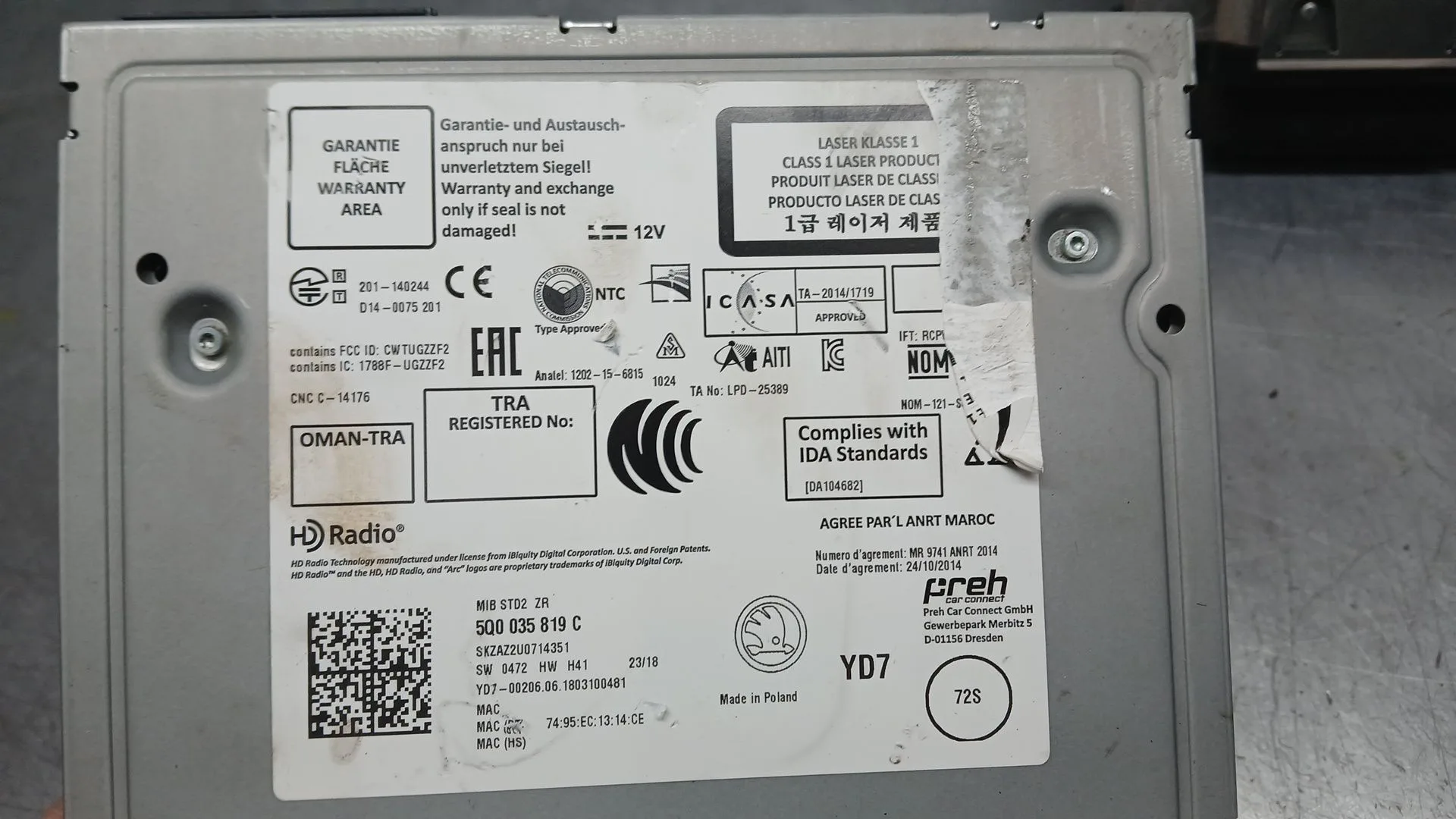 Sistema Audio / Radio para Skoda Fabia