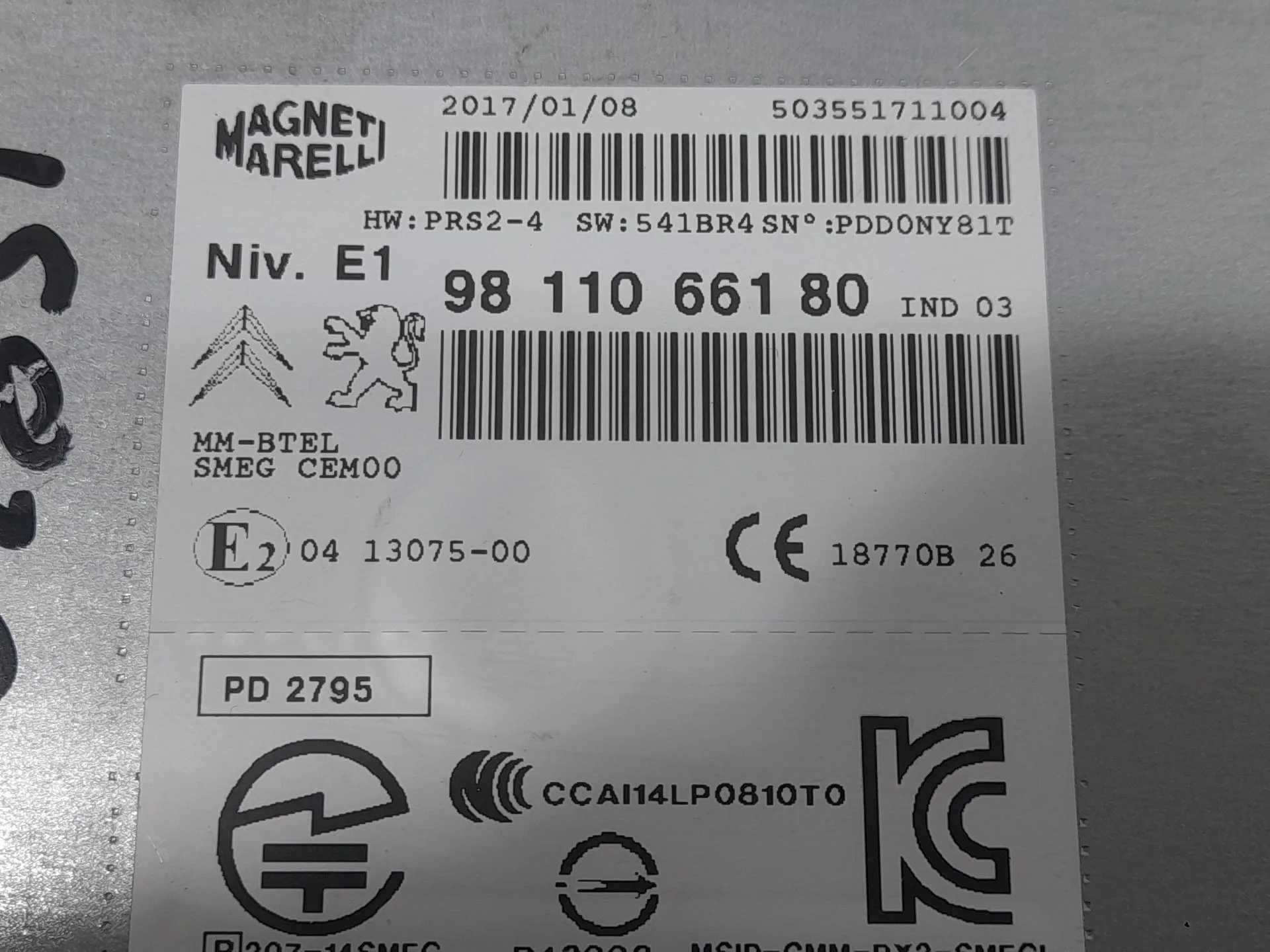 Sistema Audio / Radio para Peugeot 2008 (--.2013->)