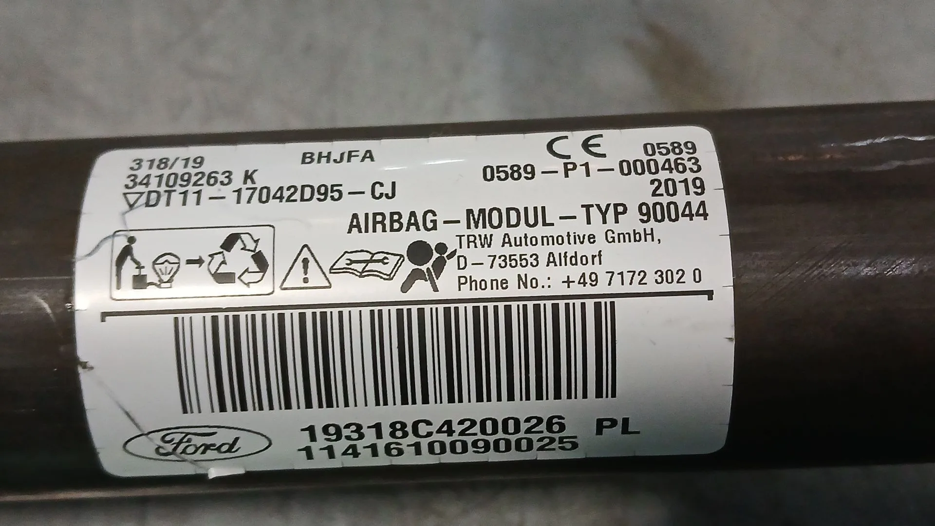 Airbag Cortina Delantero Izquierdo para Ford Tourneo Connect / Grand Tourneo Connect V408 Monospace