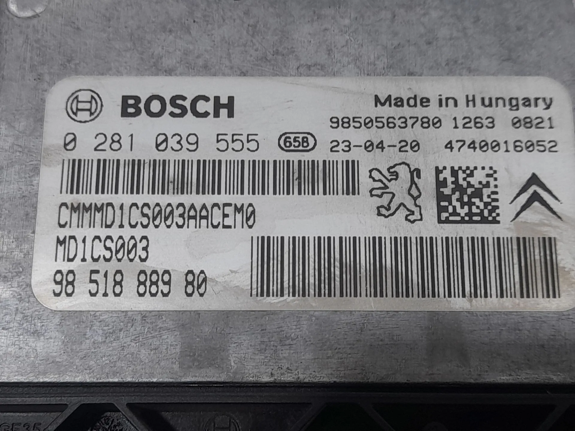 Centralita Motor Uce para Citroën C4 Iii (Ba_, Bb_, Bc_)