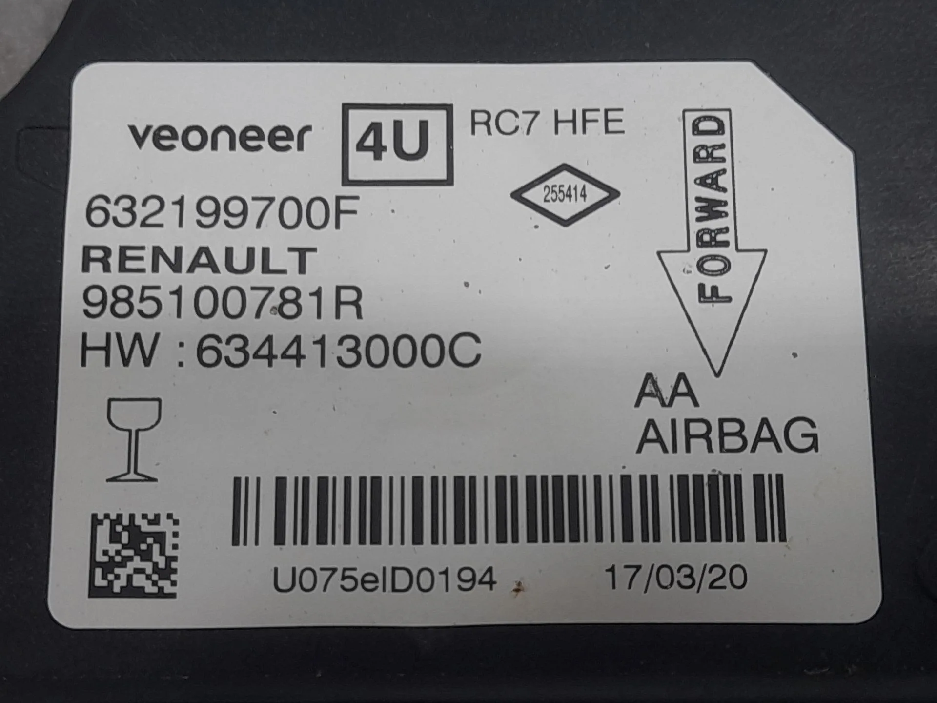 Kit Airbag para Renault Kadjar (Ha_, Hl_)