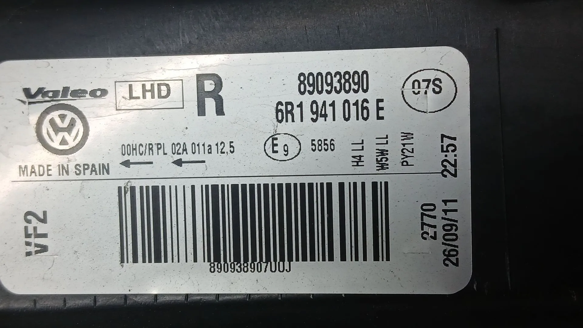 Faro Derecho para Volkswagen Polo V (6R1, 6C1)