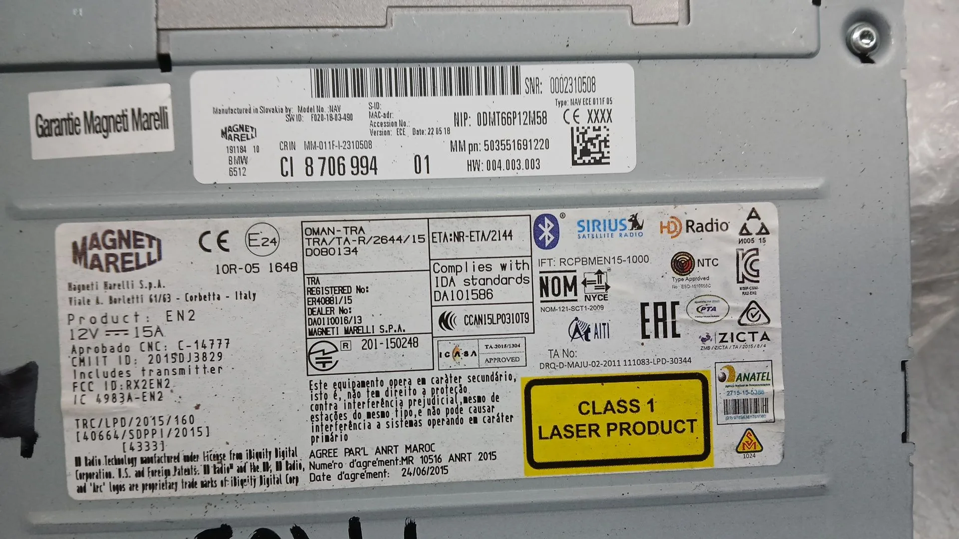Sistema Audio / Radio Cd para Bmw I3 (I01)