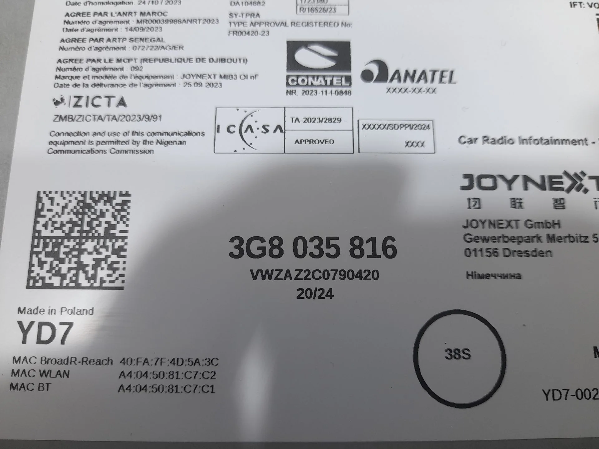 Sistema Audio / Radio para Volkswagen Taigo (Cs1)