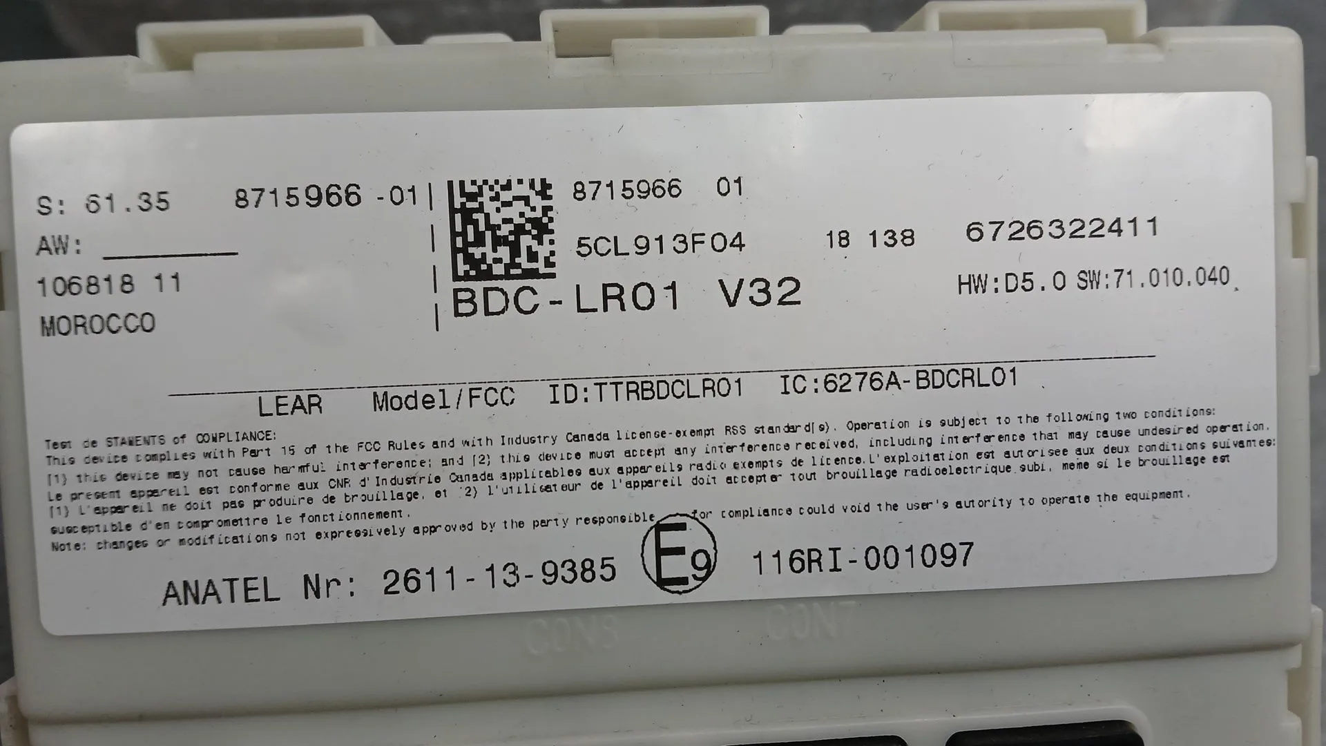 Caja Reles / Fusibles para Bmw I3 (I01)