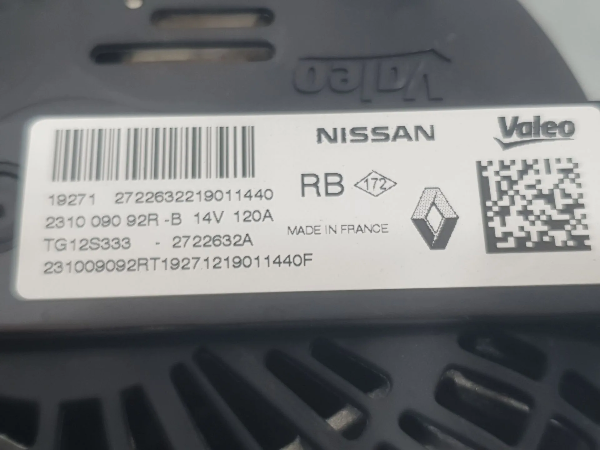 Alternador para Nissan Micra V (K14)